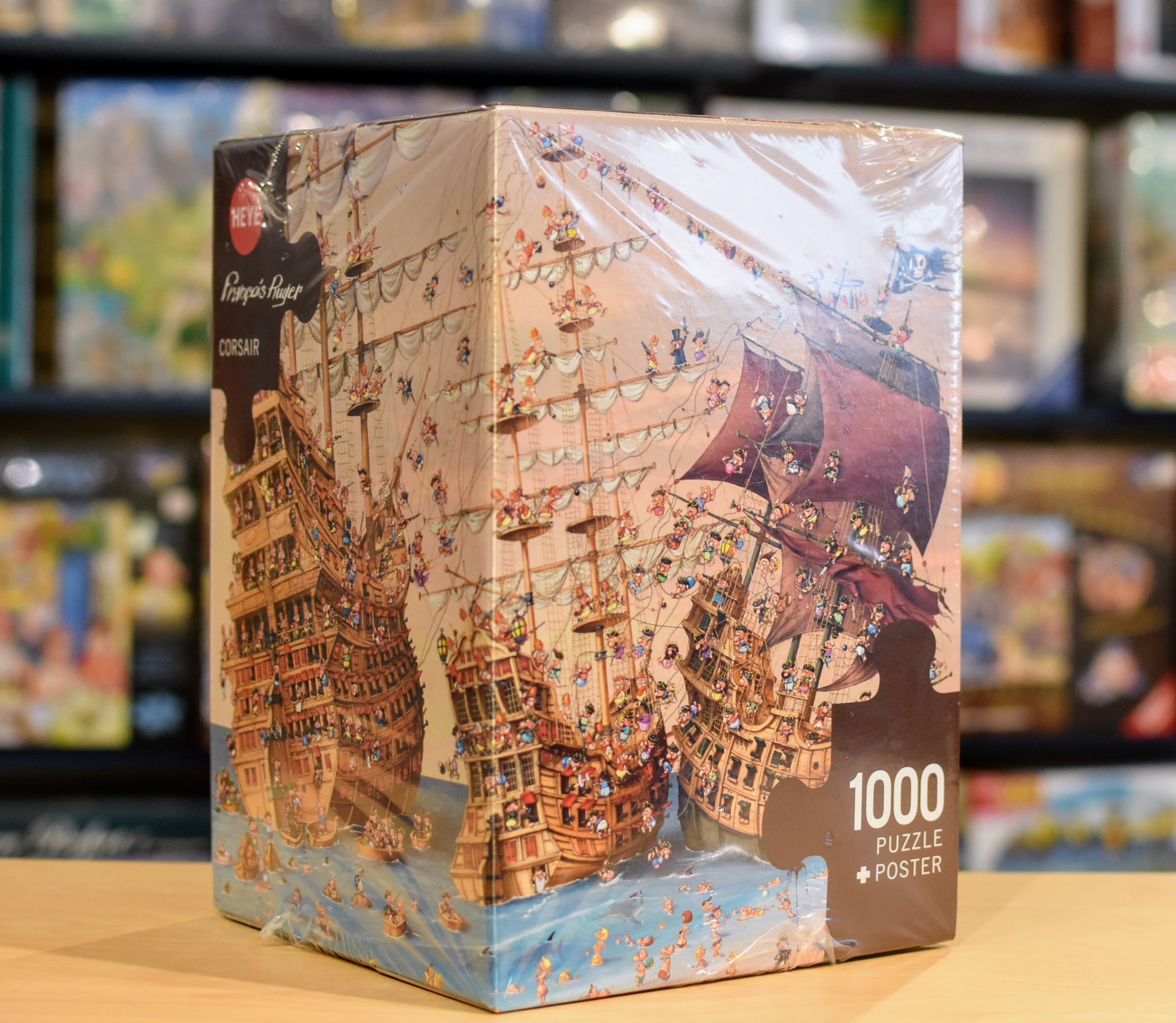 Heye 1000 Piece Triangle Shaped Jigsaw Puzzle - Corsair Pirate Ship Adventure - Fun Family Game Night & Relaxing Brain Teaser for Adults