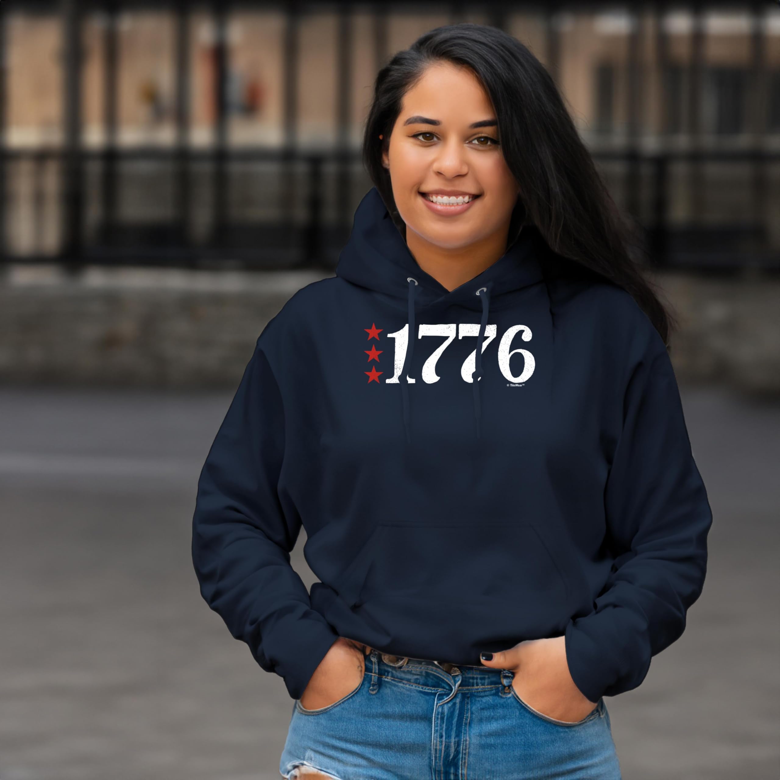 1776 USA Flag Hoodie - Patriotic Long Sleeve Sweatshirt for Outdoor & Casual Wear