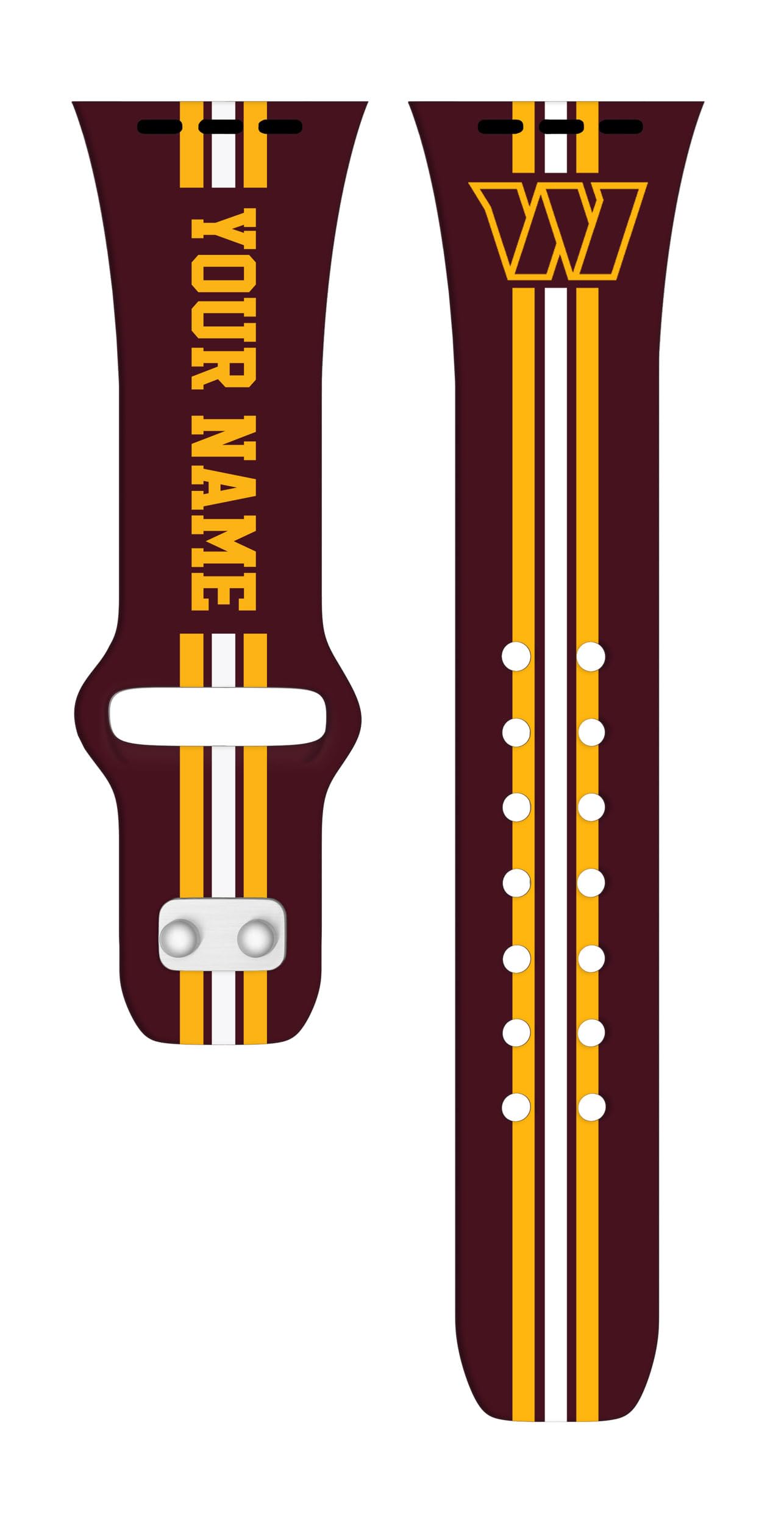Custom NFL Team Name & Stripes HD Watch Band for Apple Watch - Perfect for Game Day, Sports Fans & Casual Wear