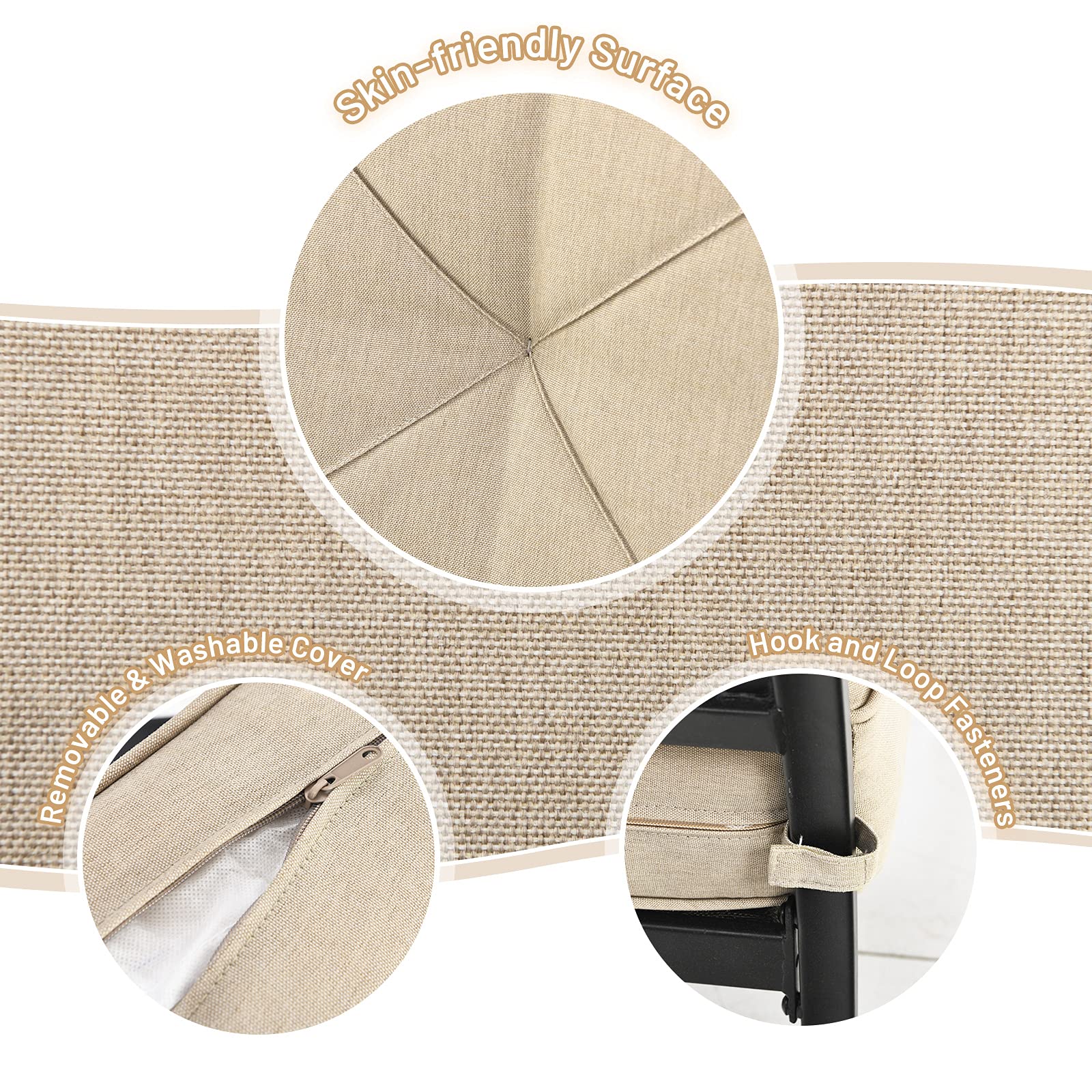 Tangkula 2-Piece Outdoor Dining Chairs Set - Steel Frame Patio Bistro Armchairs with Thick Cushions for Garden, Porch, Backyard & Balcony | Weather-Resistant Beige Lounge Chairs for Relaxing & Entertaining