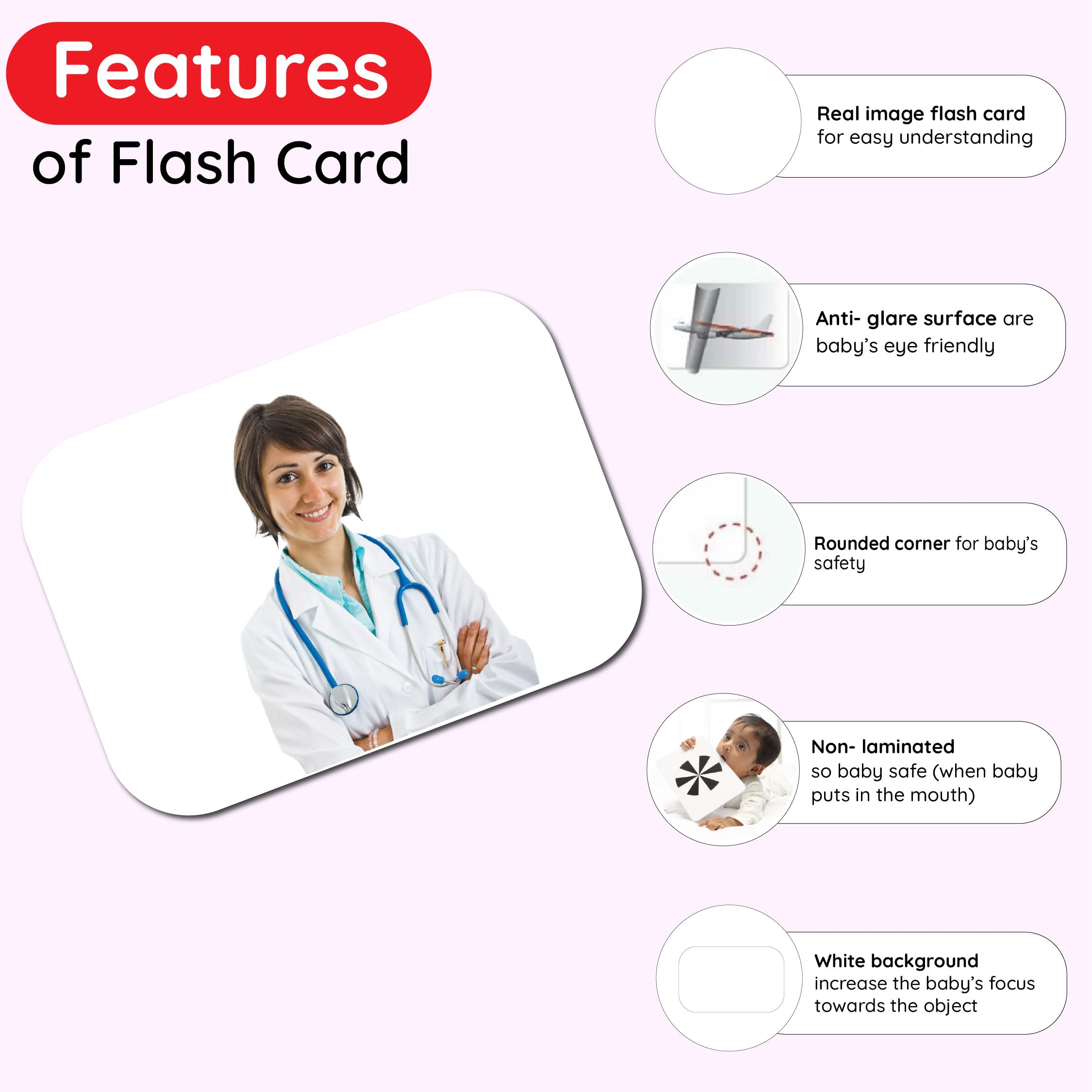 Hungry Brain Pack of 10 Advanced Combo Flash Cards for Toddlers 1 Year | Montessori, Preschool & Kindergarten Learning Activities | Educational Flash Cards for Kids | Perfect for Early Childhood Development & Homeschooling