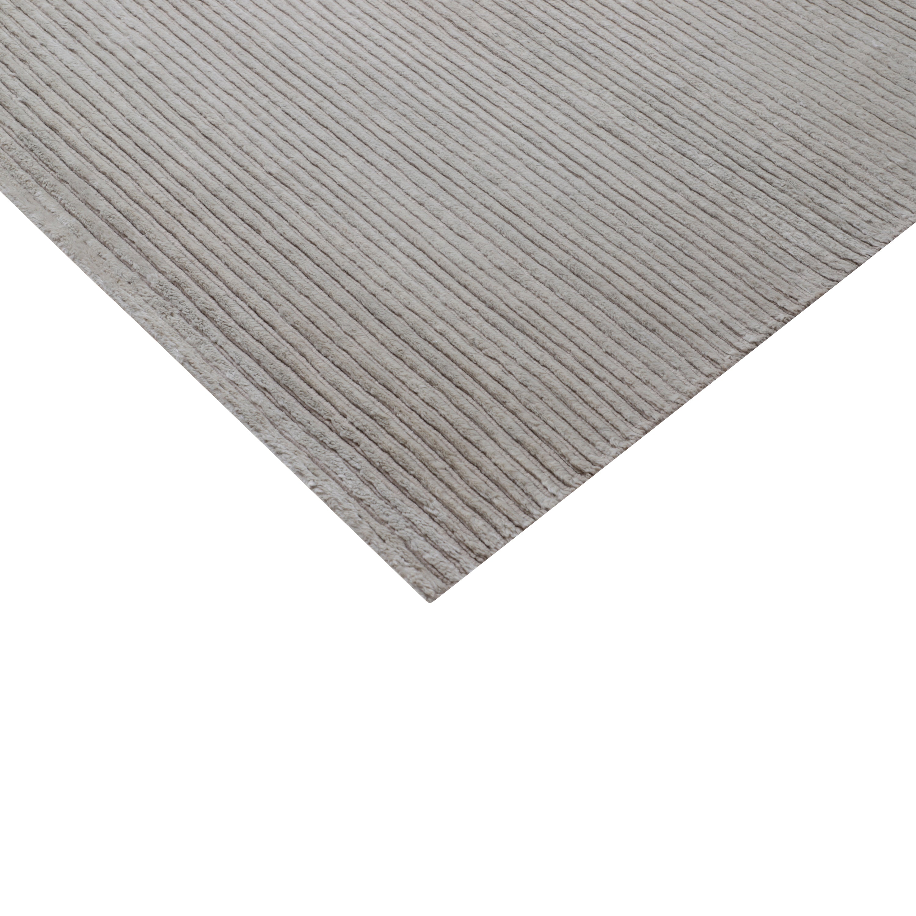 Luxury Beige Textured Cashmere Wool Rug - 11'2