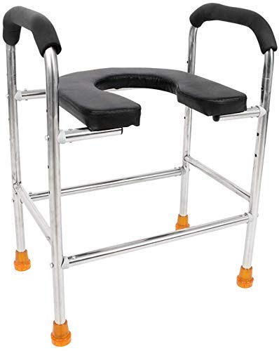 Portable Shower Chair for Adults - Adjustable Toilet Seat Riser with Safety Armrests & Non-Slip Feet | Elderly Bathroom Safety Aid, Post-Surgery Mobility Assistance, Home Healthcare Essential