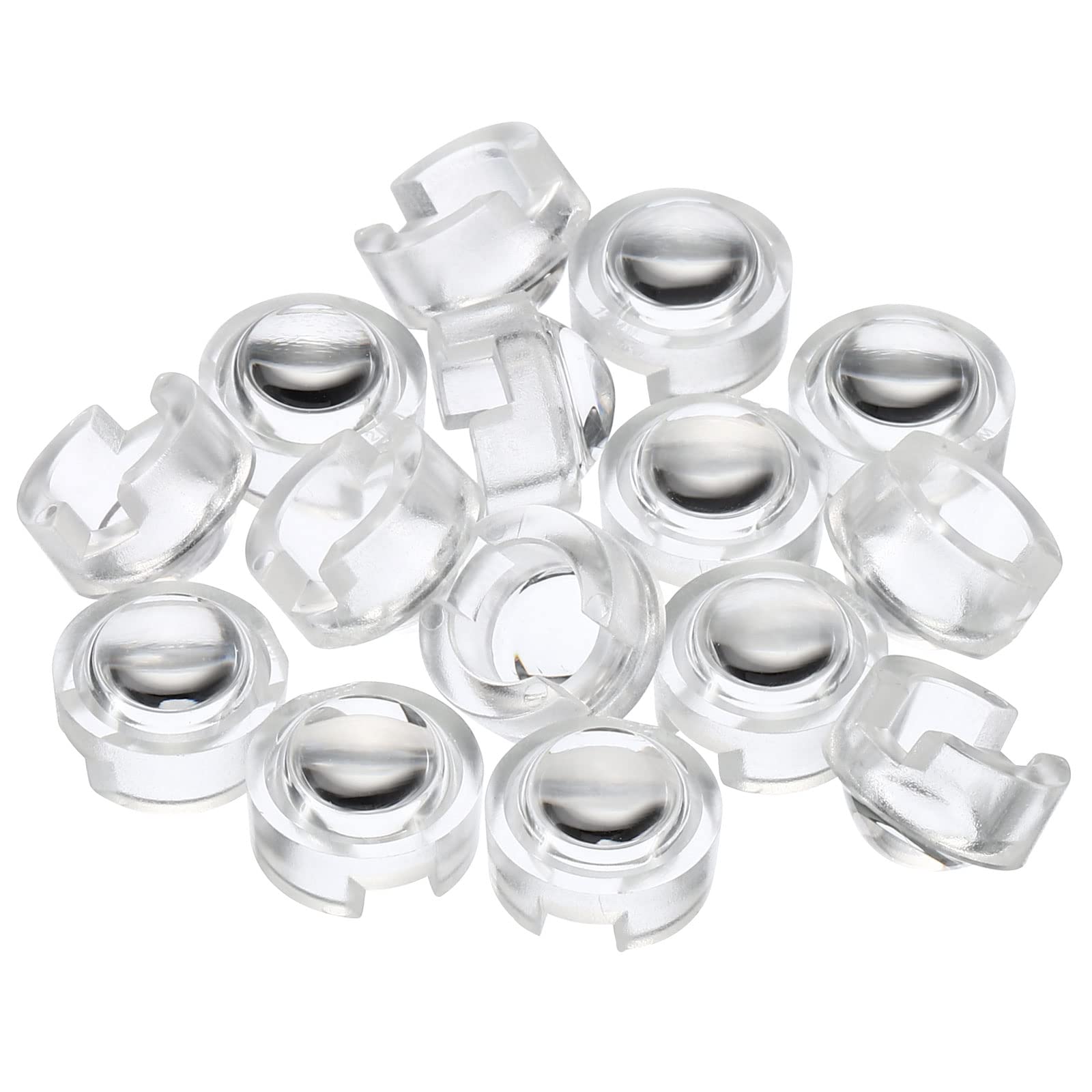 13mm LED Convex Lens 15 Pack - 30° Beam Angle Acrylic Optical Condenser Lens for 1W 3W LED Beads & Infrared Cameras - Clear Transparent for DIY Lighting Projects & Security Camera Upgrades