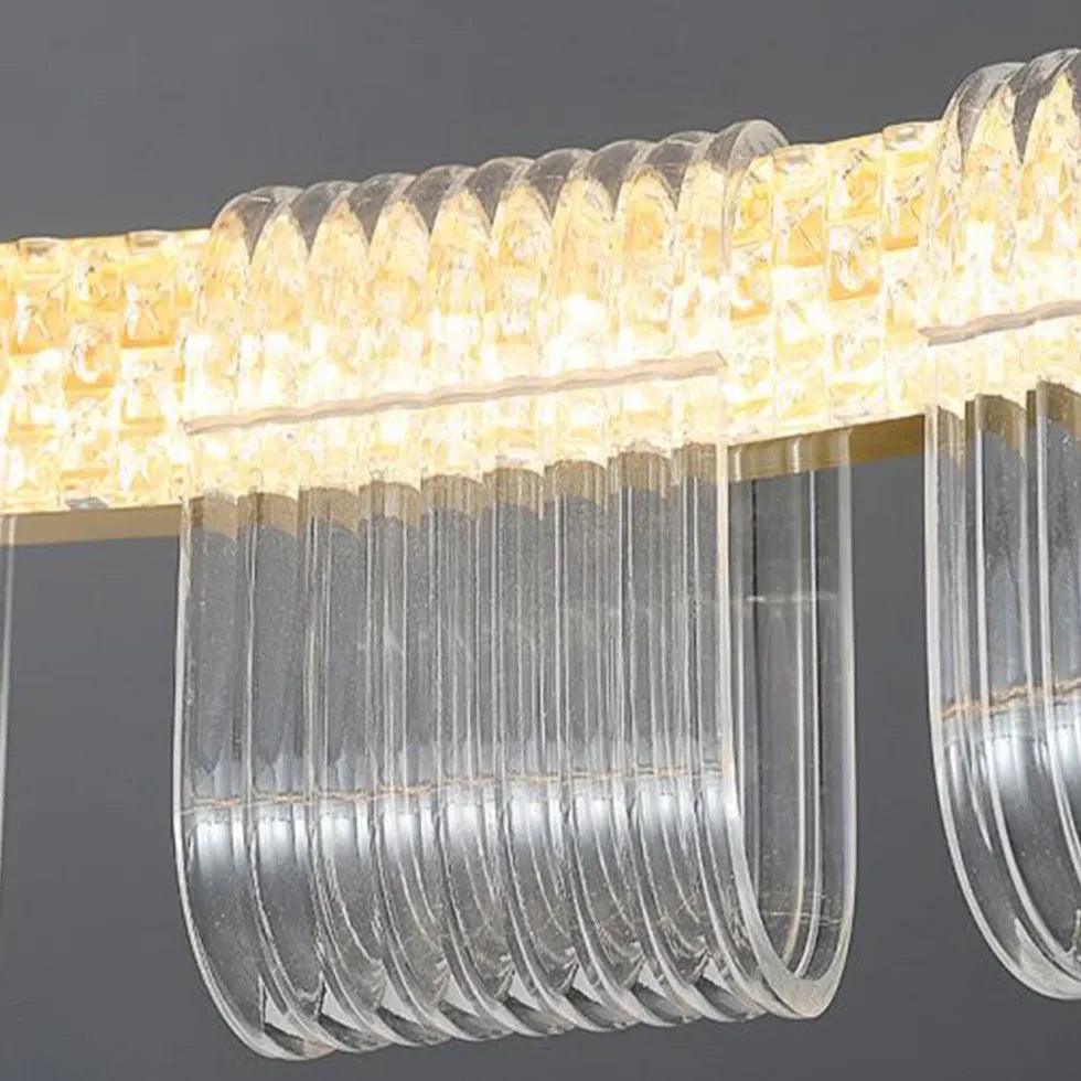 Modern Wavy Acrylic Gold Pendant Light - Elegant Ceiling Lighting Fixture for Dining Room, Kitchen Island & Bedroom Decor