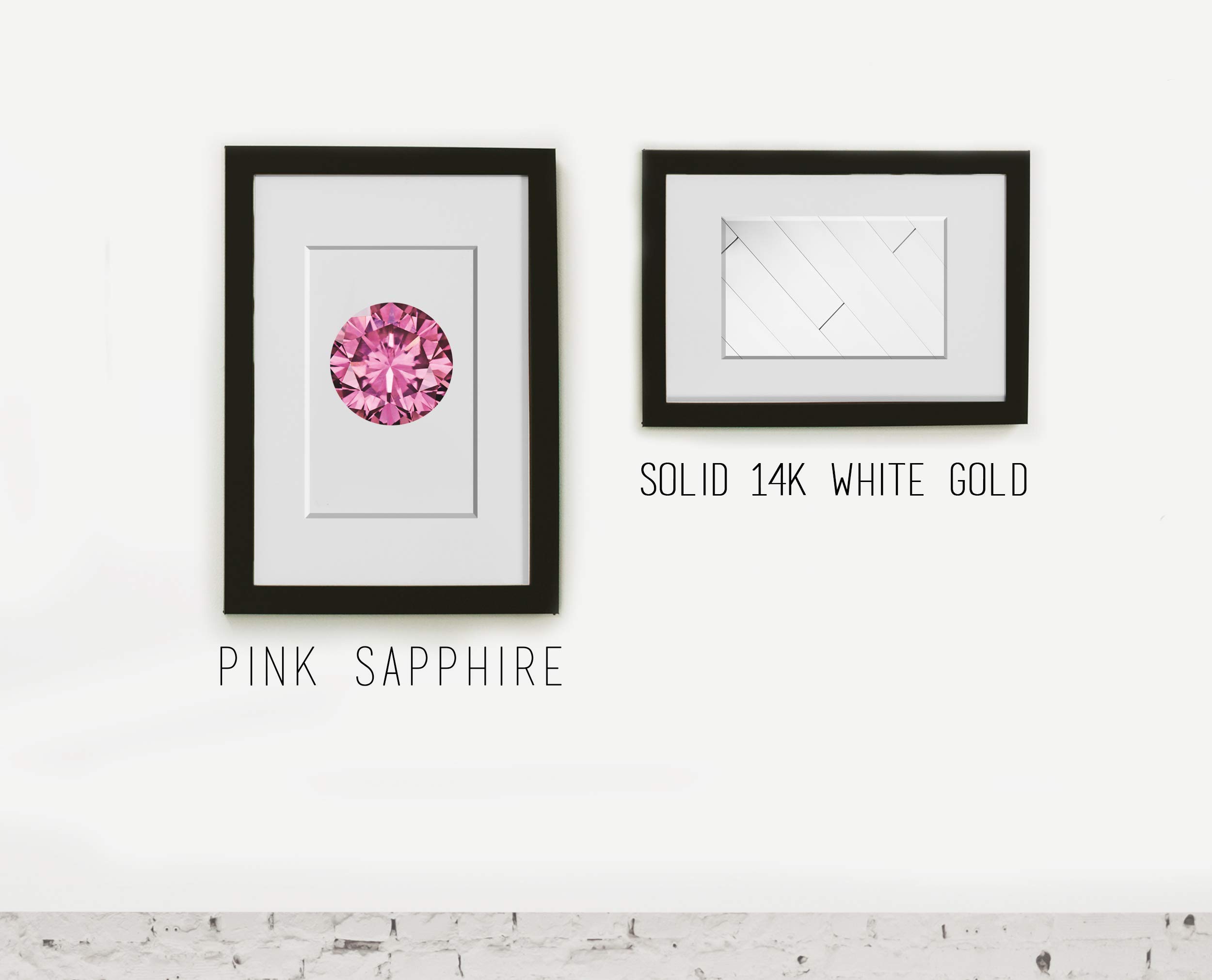 **Pink Sapphire Engagement Ring - 14k White Gold Handmade Promise & Wedding Band | Unique Non-Diamond Gemstone Jewelry for Proposals, Anniversaries & Special Occasions**