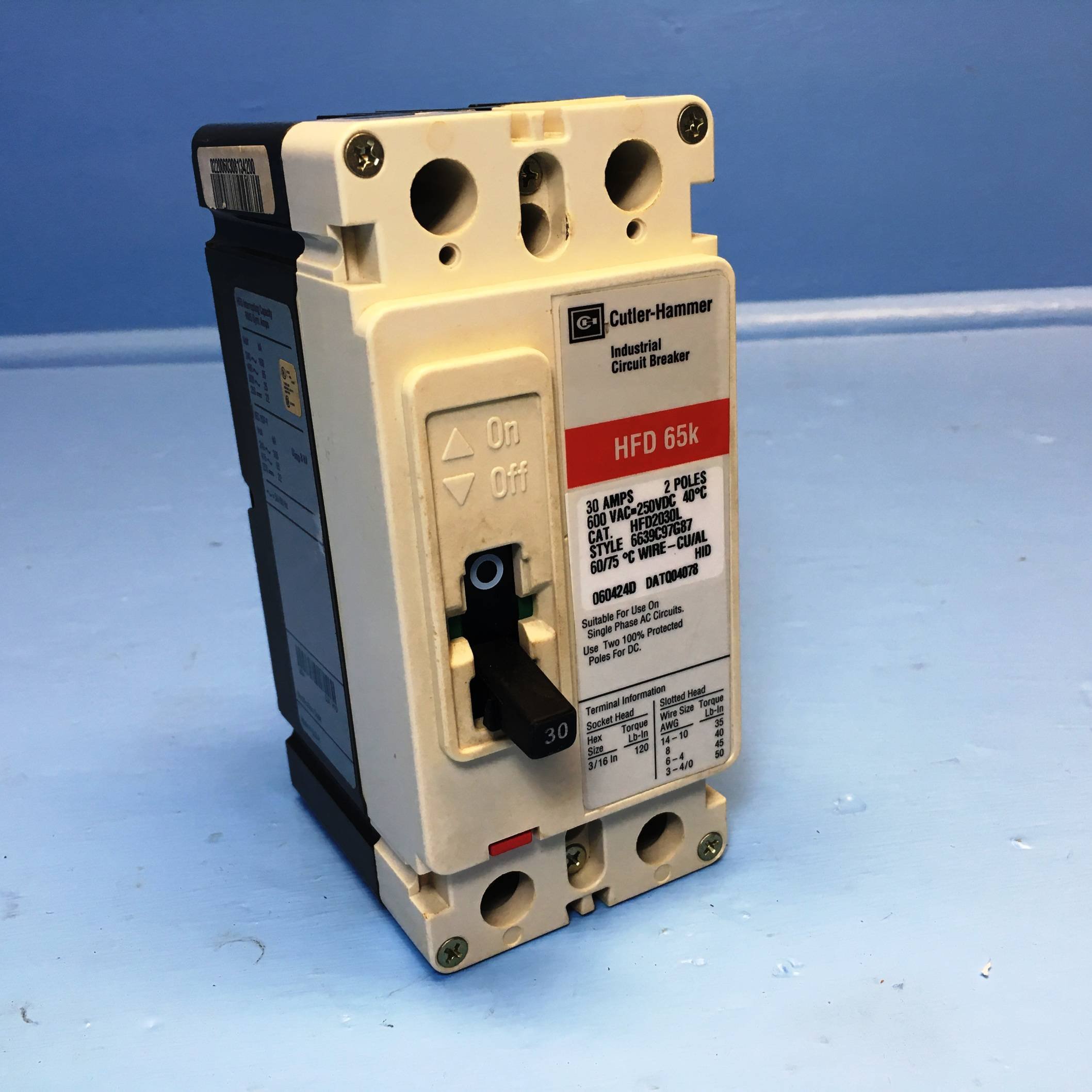 Eaton Cutler-Hammer HFD2030 65kA Circuit Breaker - High Performance Electrical Protection for Commercial & Industrial Use