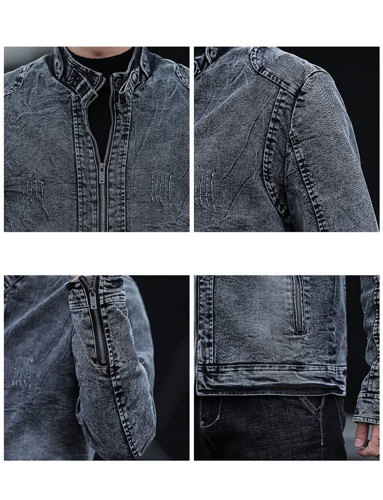 Men's Slim Fit Denim Jacket - Lightweight Cotton Jean Coat for Spring & Fall | Casual Streetwear, Outdoor Activities & Everyday Wear