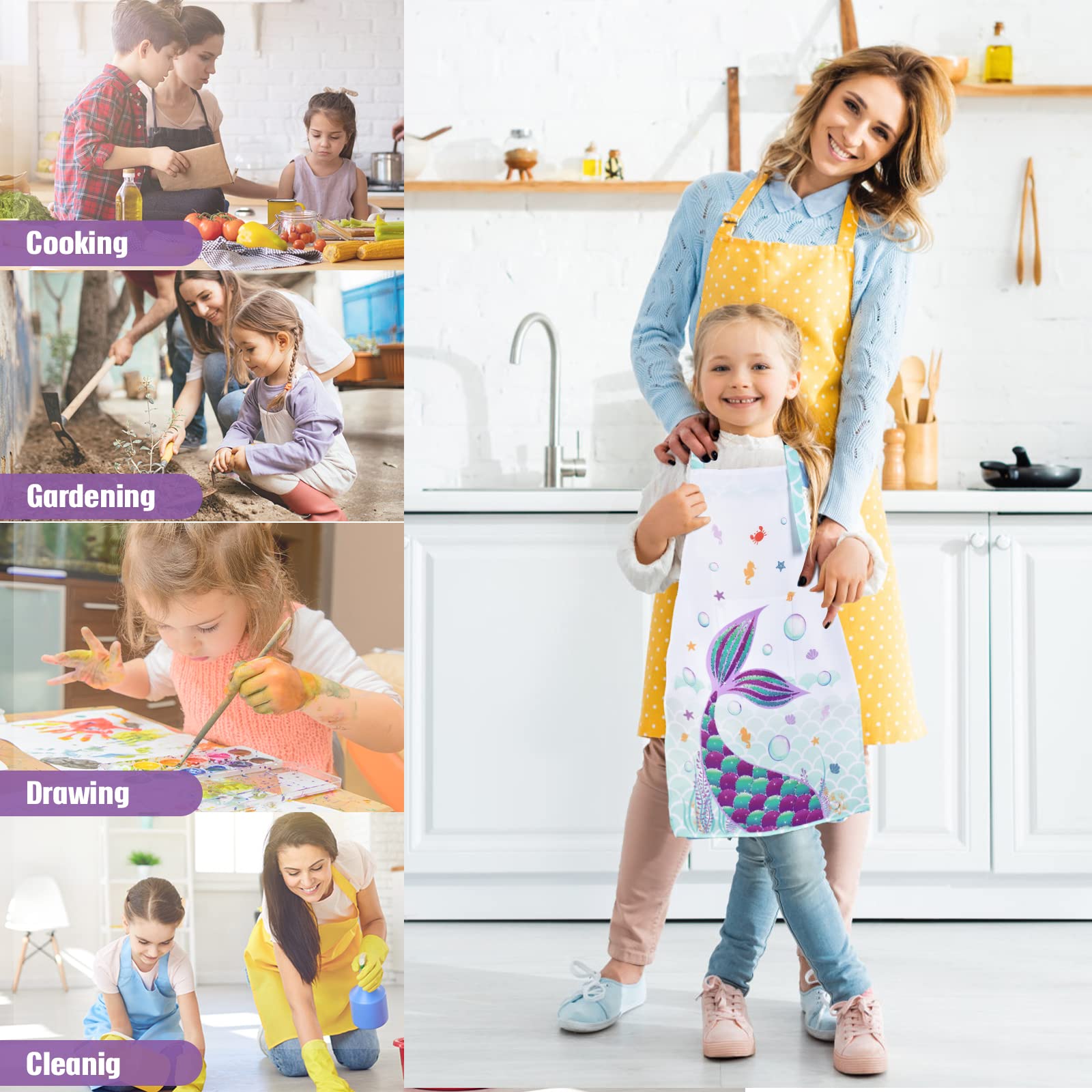 WERNNSAI Waterproof Kids Aprons for Toddlers - Art & Paint Smock for Messy Play, Cooking, and Crafting Activities