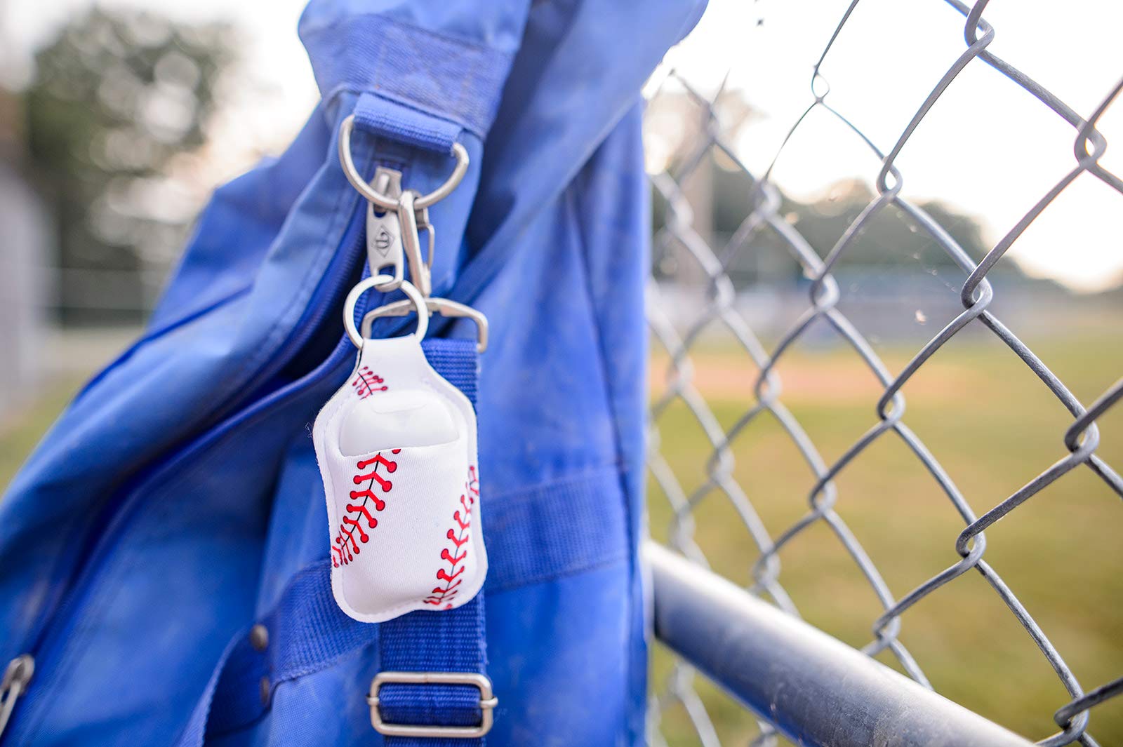Daisy Lane Hand Sanitizer Holder for Backpack - Travel Size Sanitizer Keychain for Kids, Baseball & Softball Players - Perfect for School, Sports, Travel & Daily Use