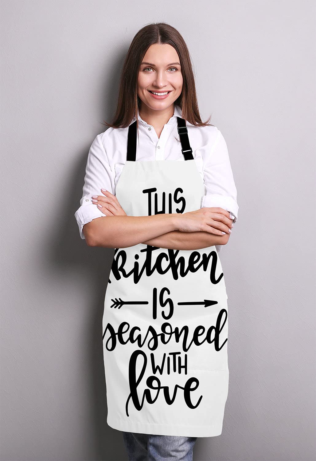 Inspirational Quote Adjustable Bib Apron for Cooking & Baking