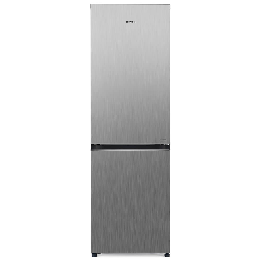 Hitachi 2-Door Bottom Freezer Refrigerator - 20 cu.ft Energy Star Silver Stainless Steel for Kitchen & Home Appliances | Perfect for Small Families & Apartments