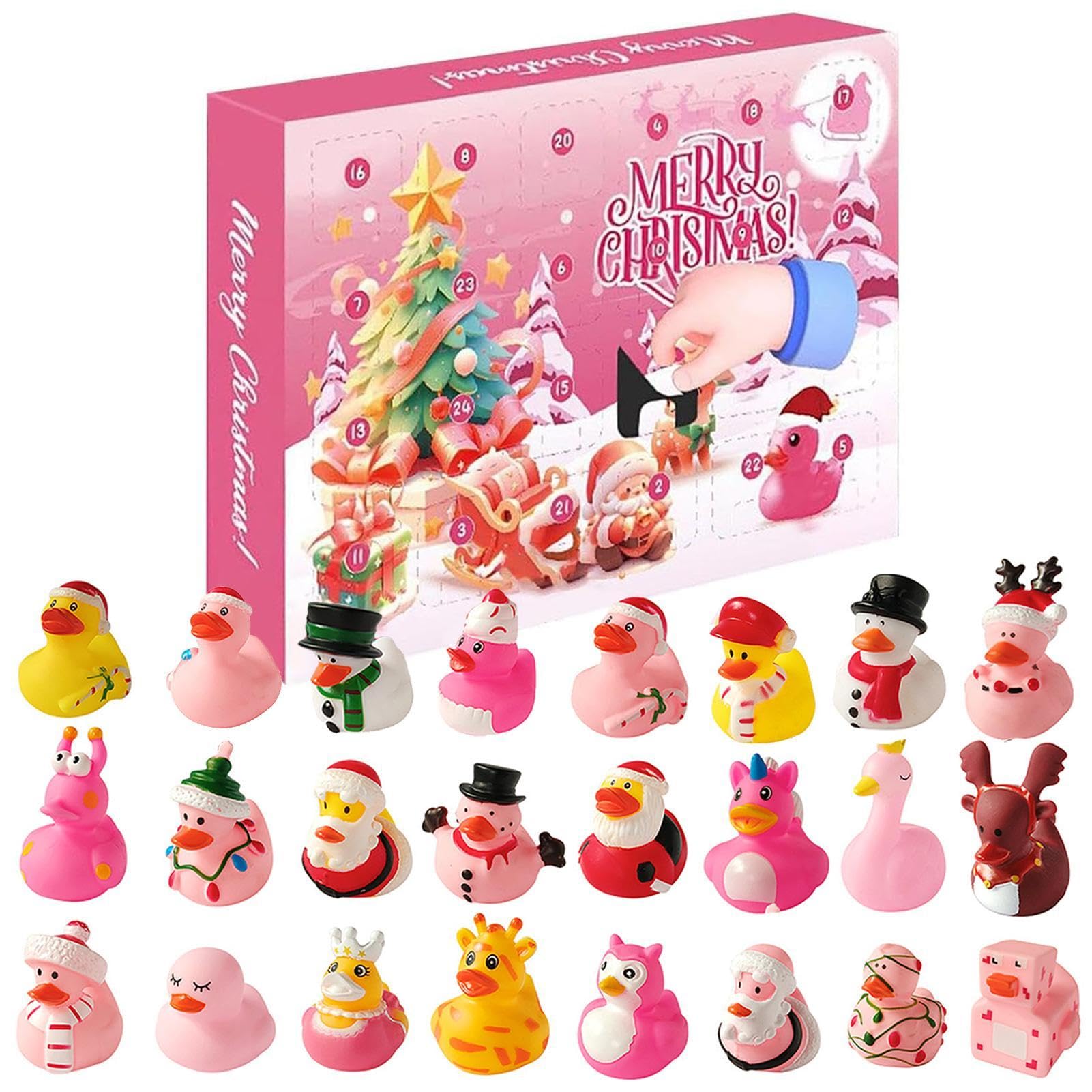 2 Sets Rubber Duck Shaped Advent Calendar 2024 - Fun Christmas Countdown Calendar with 24 Cute Cartoon Rubber Ducks | Holiday Home Decor, Kids Gift, Party Favor, Stocking Stuffer for Xmas Celebrations