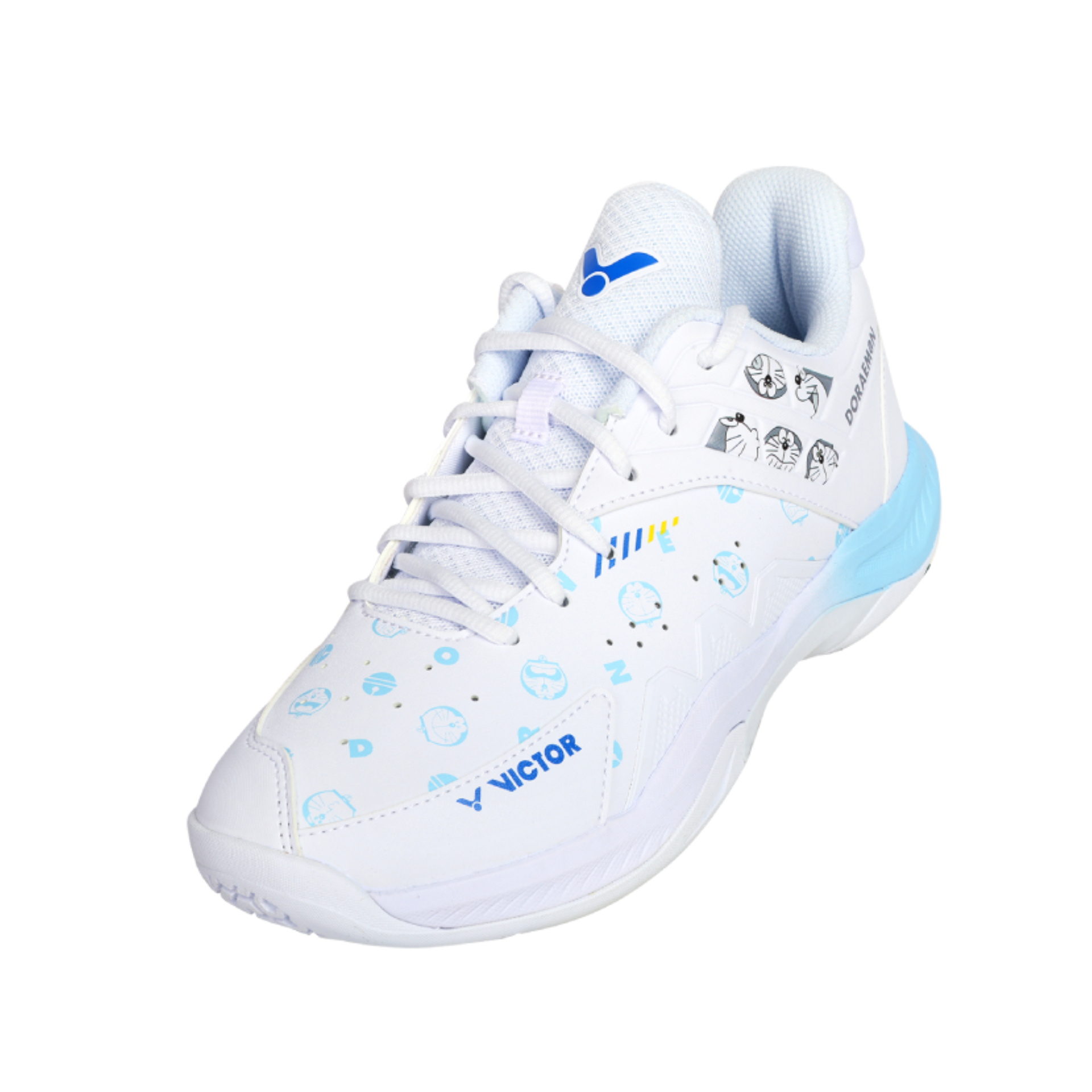 Victor X Doraemon P DRM A Indoor Court Shoes for Badminton & Volleyball - Lightweight Non-Slip Sneakers [Bright White] - Perfect for Gym, Sports & Casual Wear