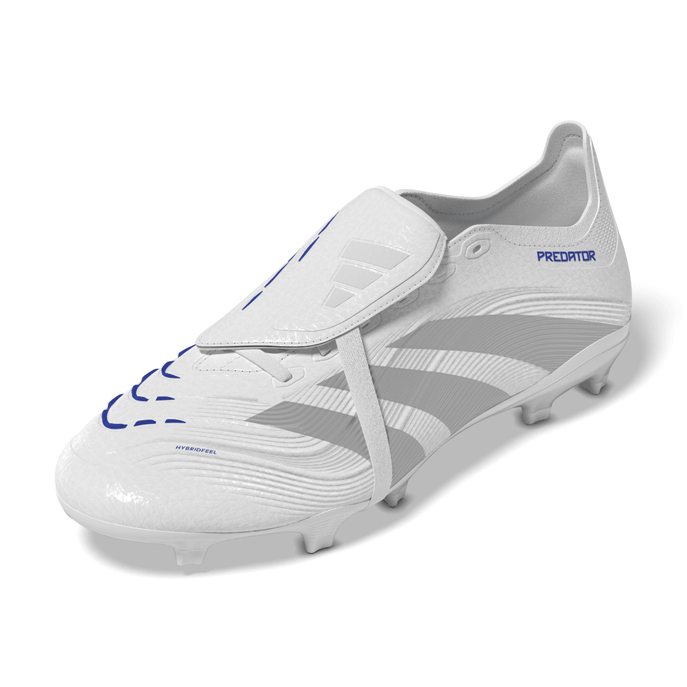 Adidas Predator League FG Soccer Cleats - Fold Over Tongue Football Shoes for Men (Cloud White/Silver Metallic/Bright Royal) | Perfect for Turf Matches & Training Sessions