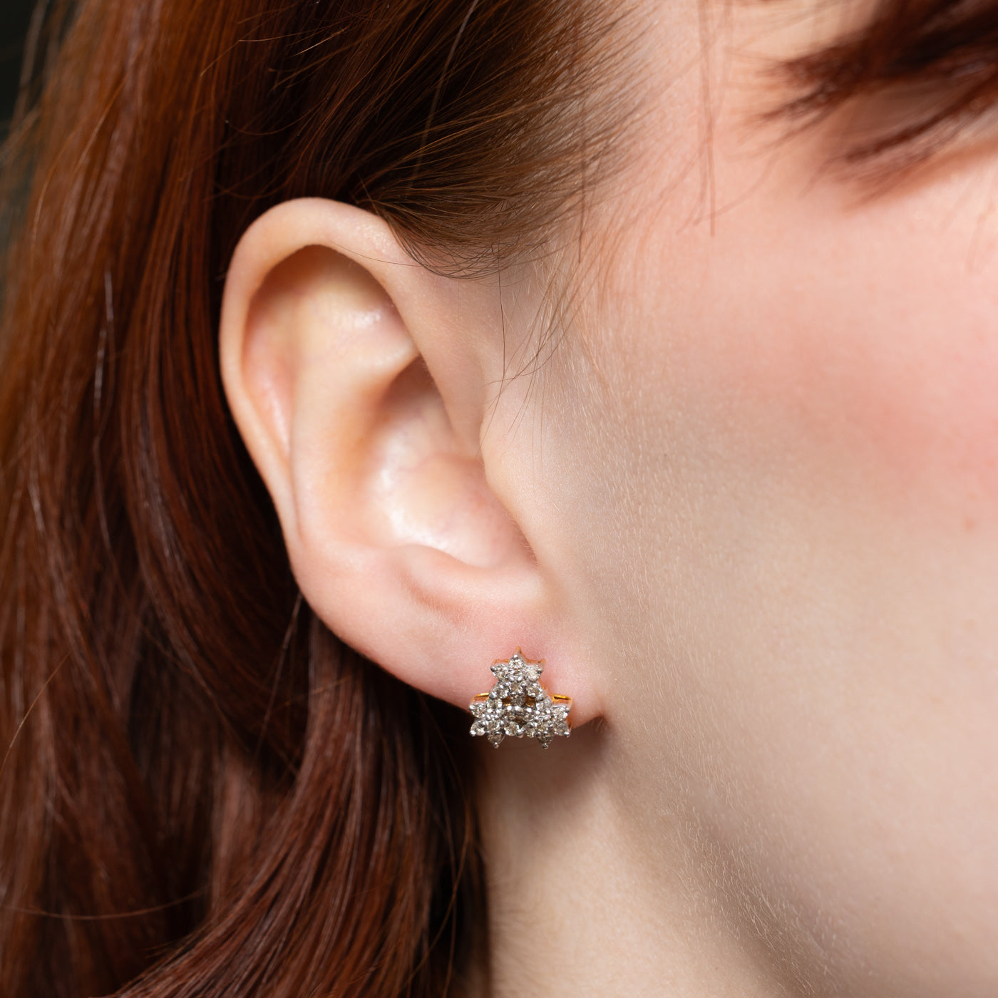 0.50ctw Diamond Cluster Stud Earrings for Women - Sparkling Round Cut Cubic Zirconia Earrings for Everyday Wear & Special Occasions