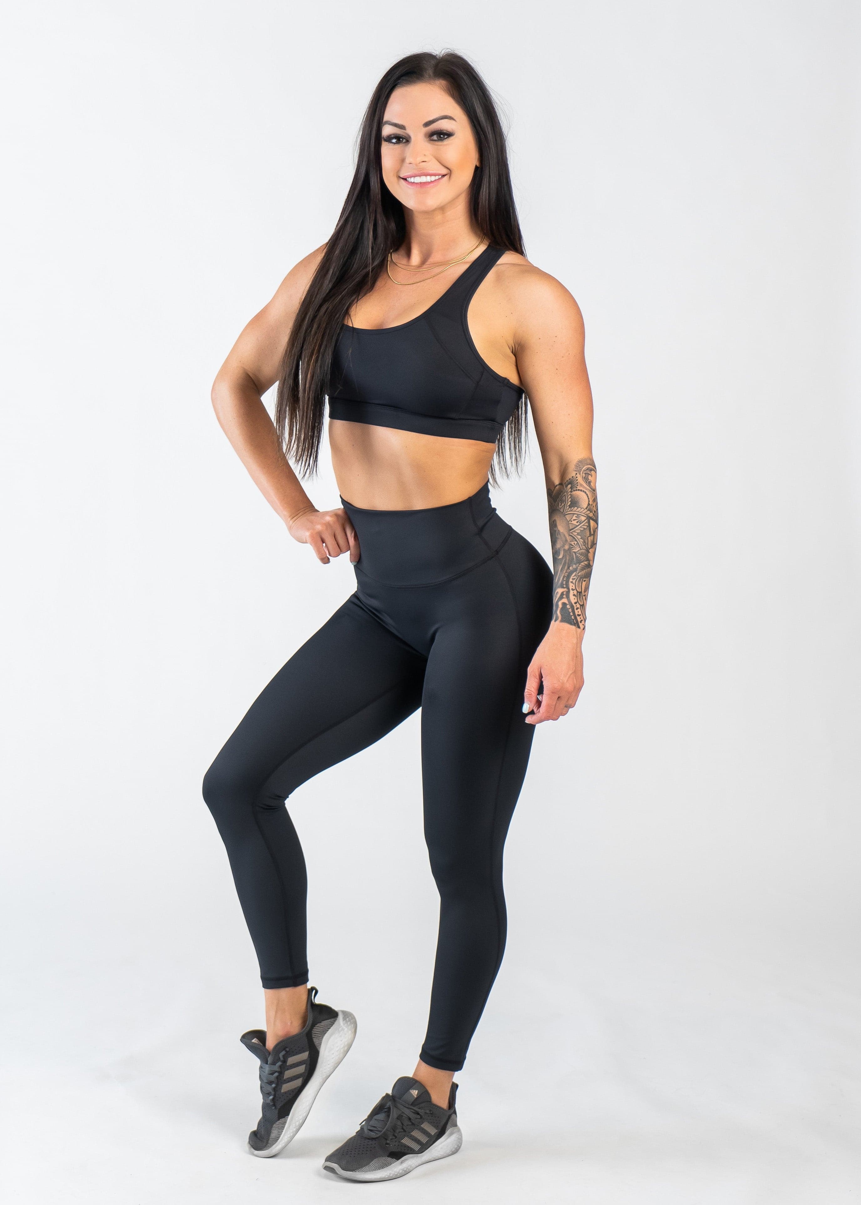 Empowered High-Waisted Yoga Leggings for Women - Black | Comfortable & Stretchy Workout Pants for Yoga, Gym & Running