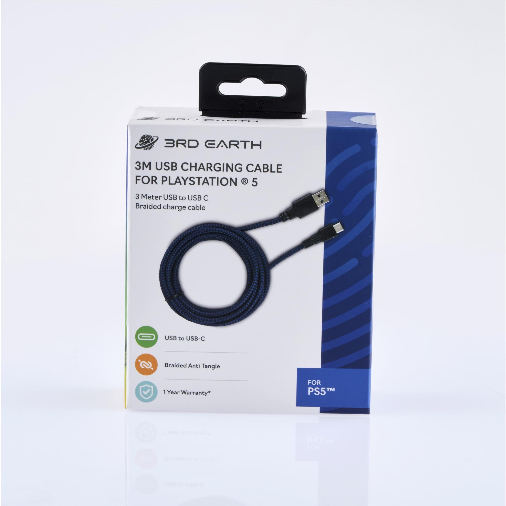 3M Charge & Play USB Cable for PlayStation 5™ - Fast Charging & Data Sync - Durable Braided Cord for Gaming & Entertainment