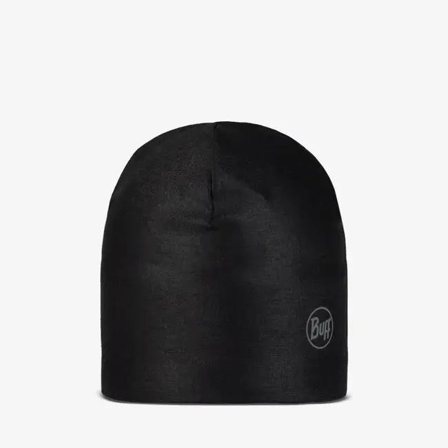 BUFF ThermoNet Beanie for Men & Women - Solid Black Winter Hat for Cold Weather - Warm Fleece Lined Skull Cap for Outdoor Activities, Skiing, Hiking, and Running