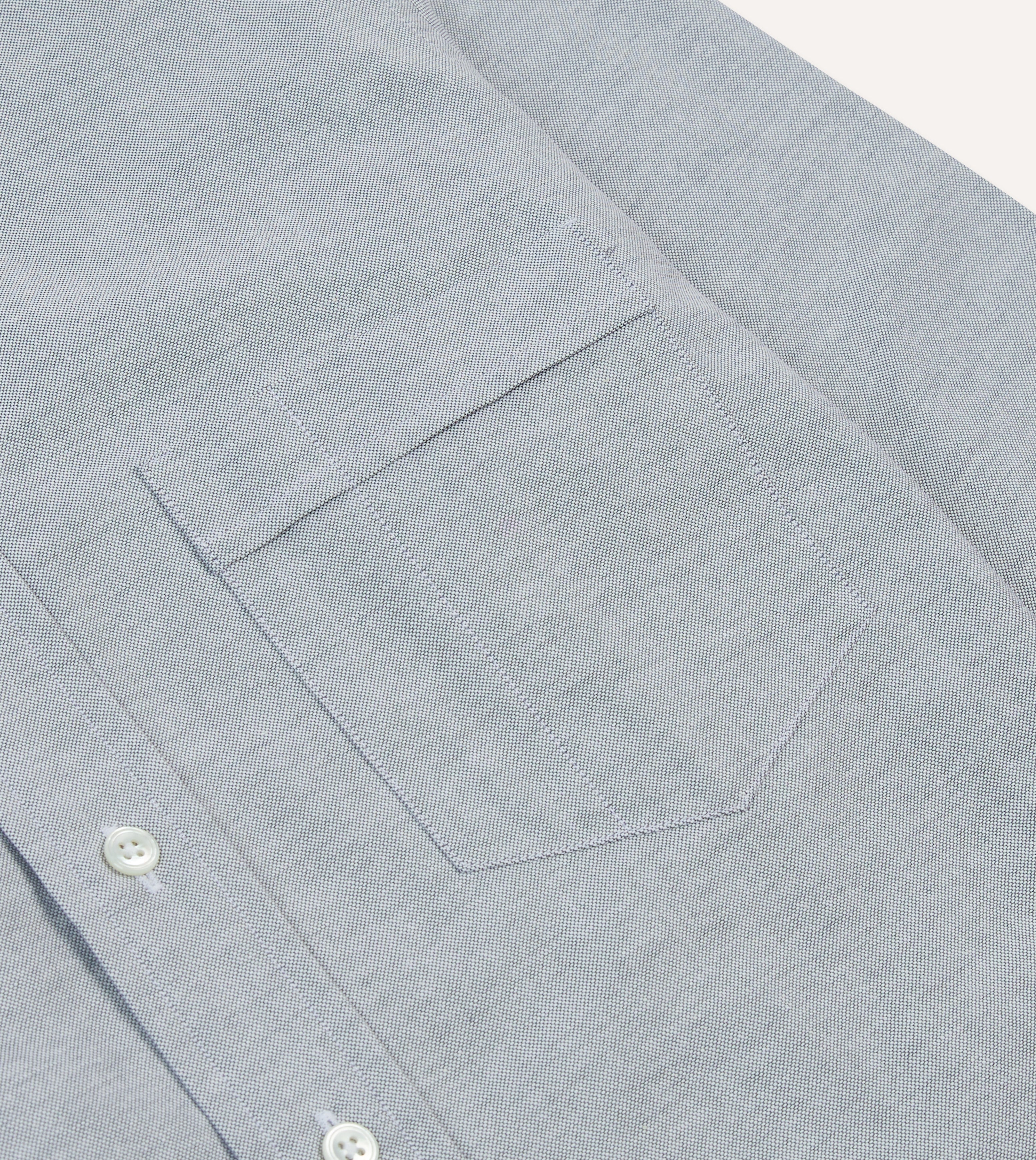Men's Grey Cotton Oxford Button Down Shirt - Classic Casual Slim Fit Long Sleeve Dress Shirt for Office, Business, and Everyday Wear