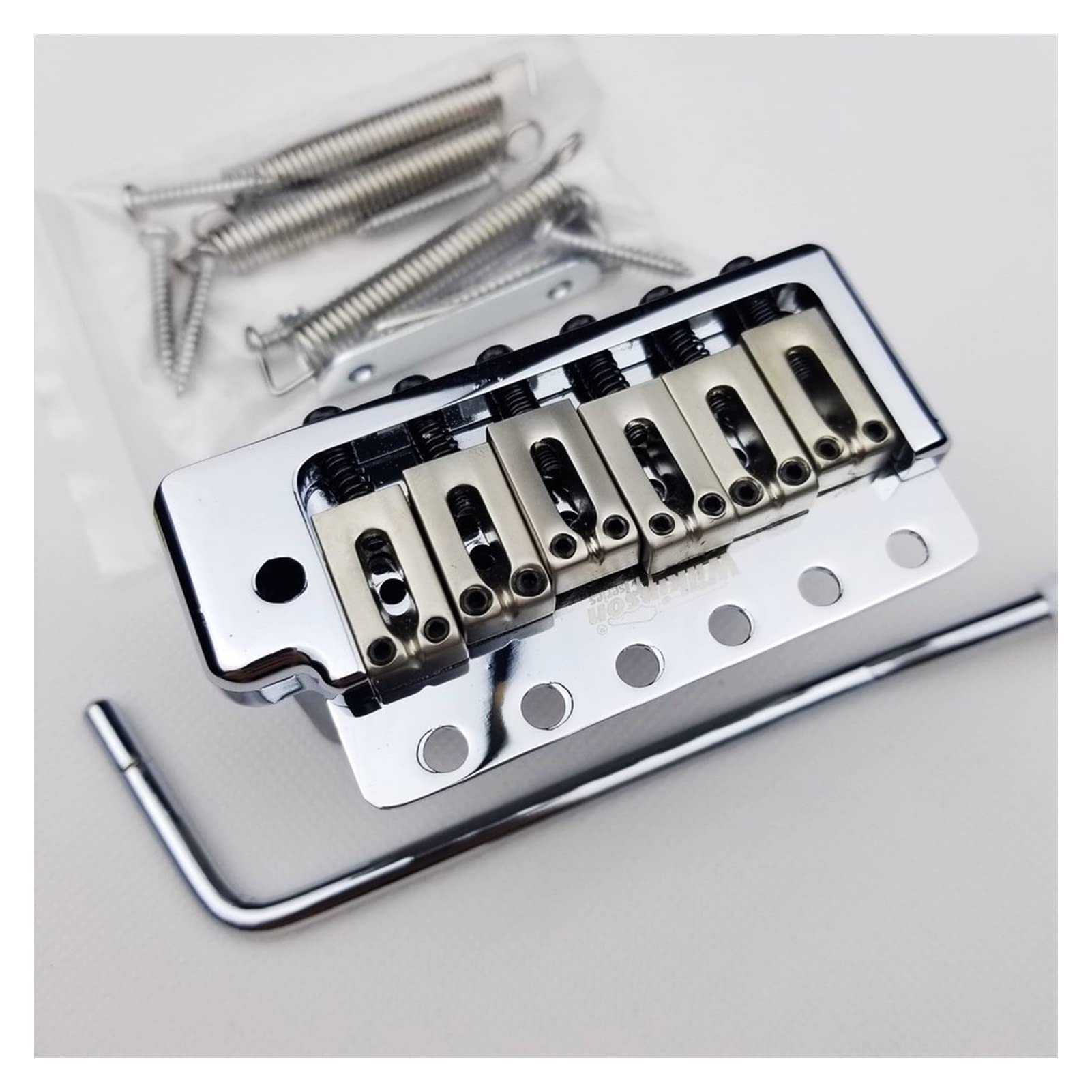 Electric Guitar Fixed Bridge - 6 Screw Tremolo System, Chrome Silver Replacement Part for Enhanced Stability & Sustain | Perfect for Rock, Blues & Metal Performances