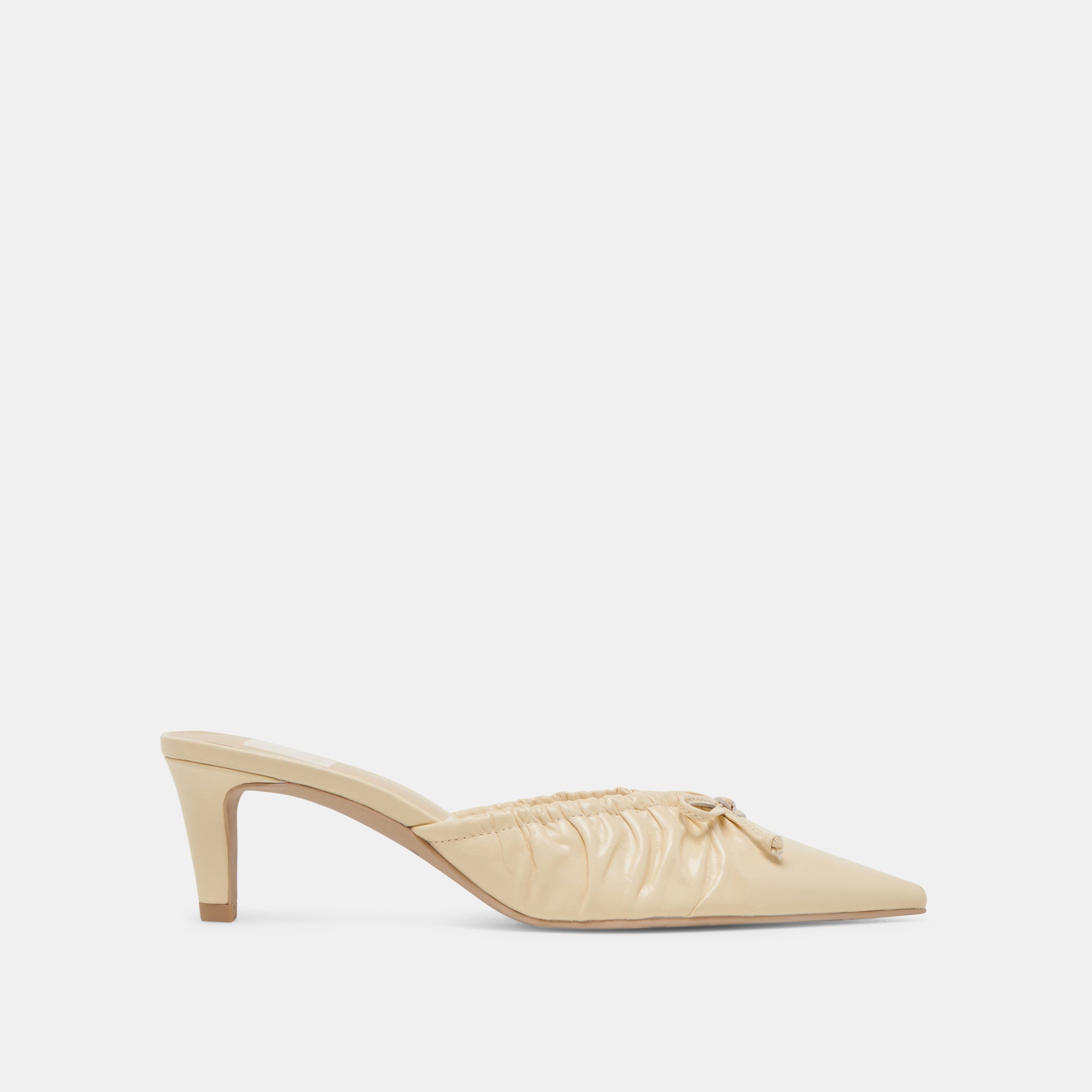 KAIRI Women's Mid Heel Sandals - Light Yellow Crinkle Patent Leather Shoes for Summer Weddings & Parties | Comfortable & Stylish Dress Shoes