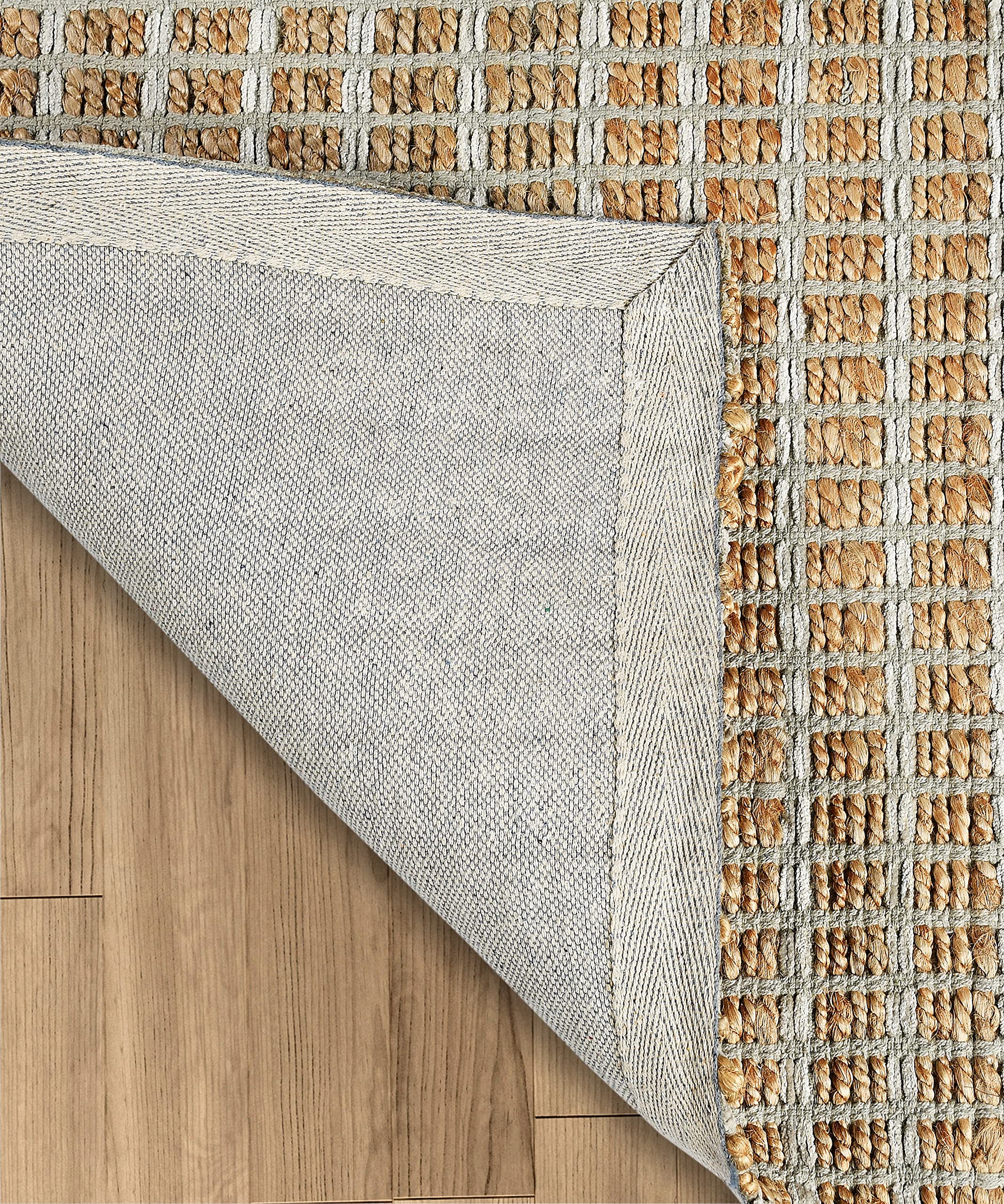 LR Resources 5x7 Grey Natural Fiber Area Rug - Handwoven Jute & Cotton for Living Room, Bedroom, Dining Room - Eco-Friendly Home Decor