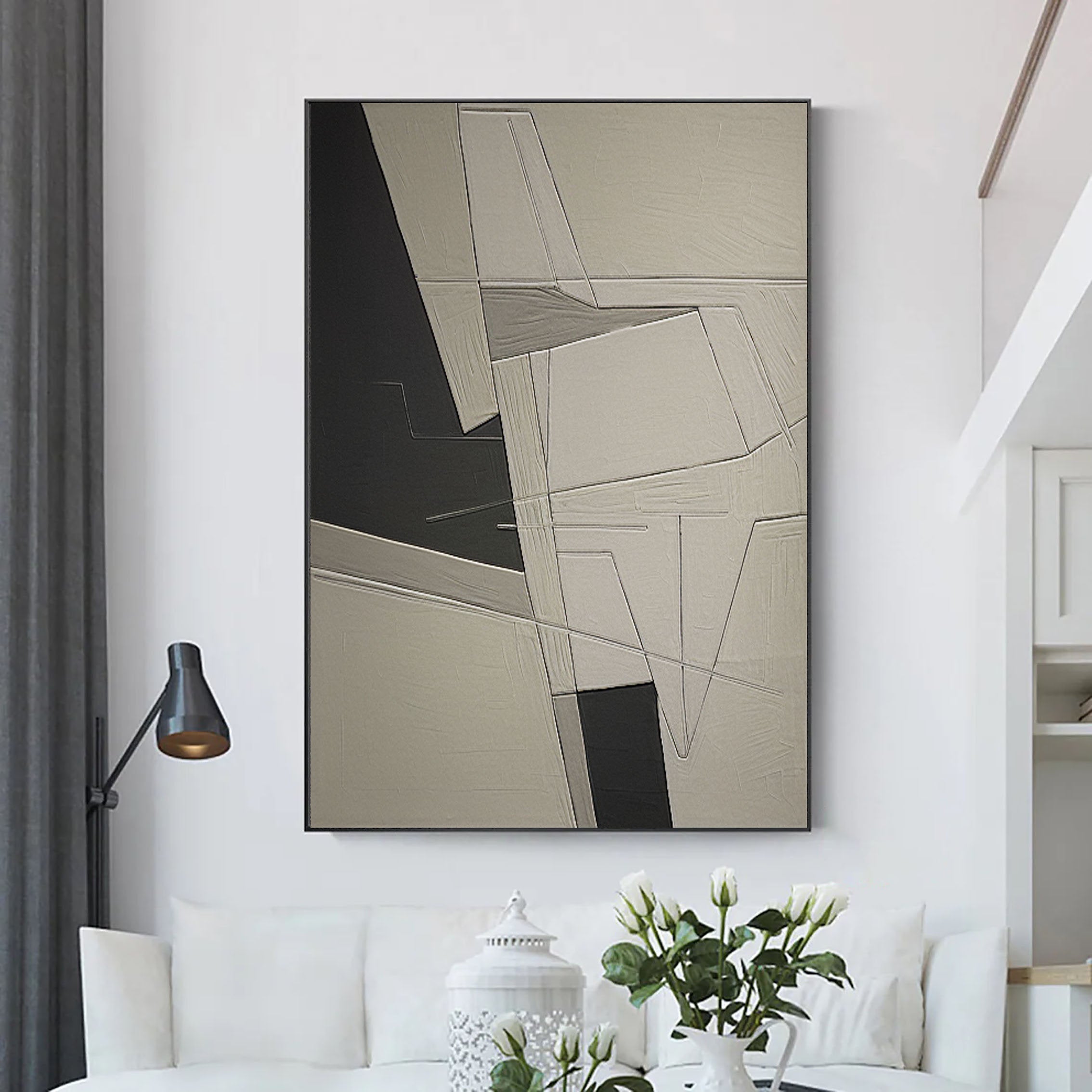 Beige & Brown Abstract Wall Art Print #BB035 - Modern Home Decor for Living Room, Bedroom & Office