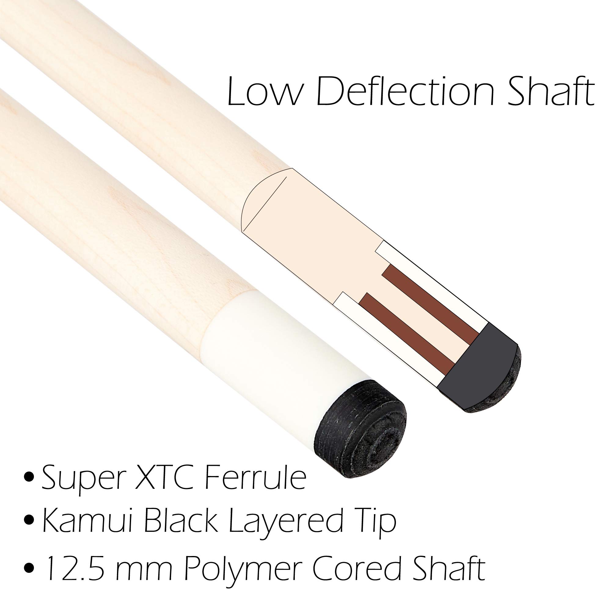 Bolt High Performance 2-Piece Maple Pool Cue - 19oz, 20oz, or 21oz - Maximum Control Billiard Stick with XTC Fiber Technology for Home, Bar, Pub & Billiard Hall | Perfect for Professional Play & Casual Games