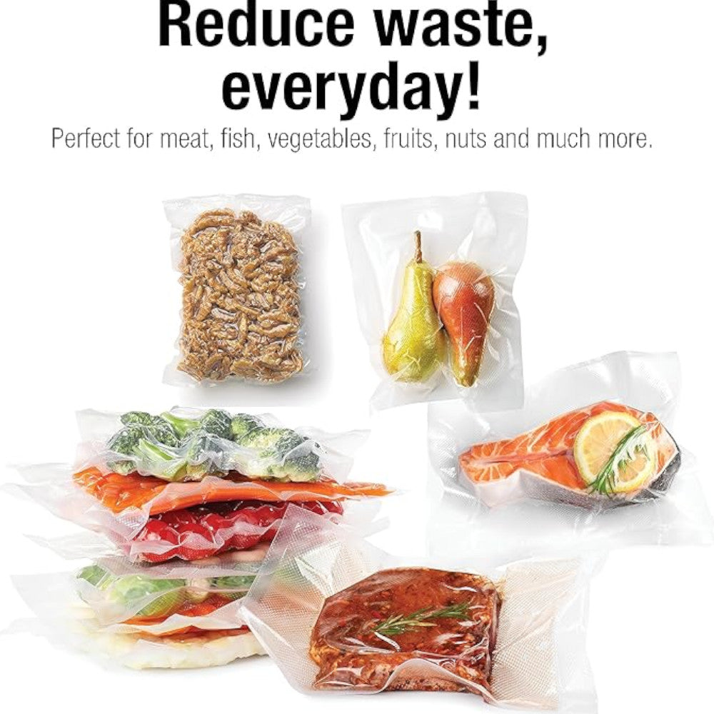 CUISINART VSB BD112C 2-Pack Universal Biodegradable Vacuum Sealer Bags for Food Storage | Keeps Food Fresh Longer | Perfect for Sous Vide, Meal Prep & Freezer Organization