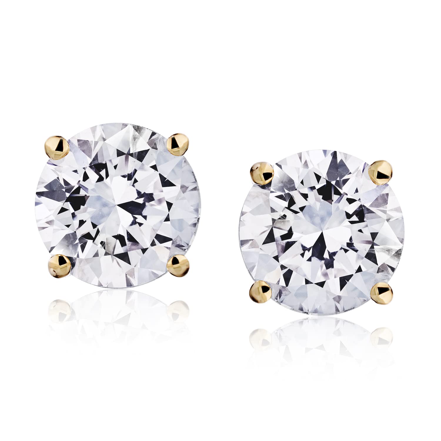 0.20-2.00 Carat Certified Natural Diamond Stud Earrings for Women - 14K Gold 4-Prong Setting with Secure Screw Back - Perfect for Everyday Wear, Gift Giving & Special Occasions