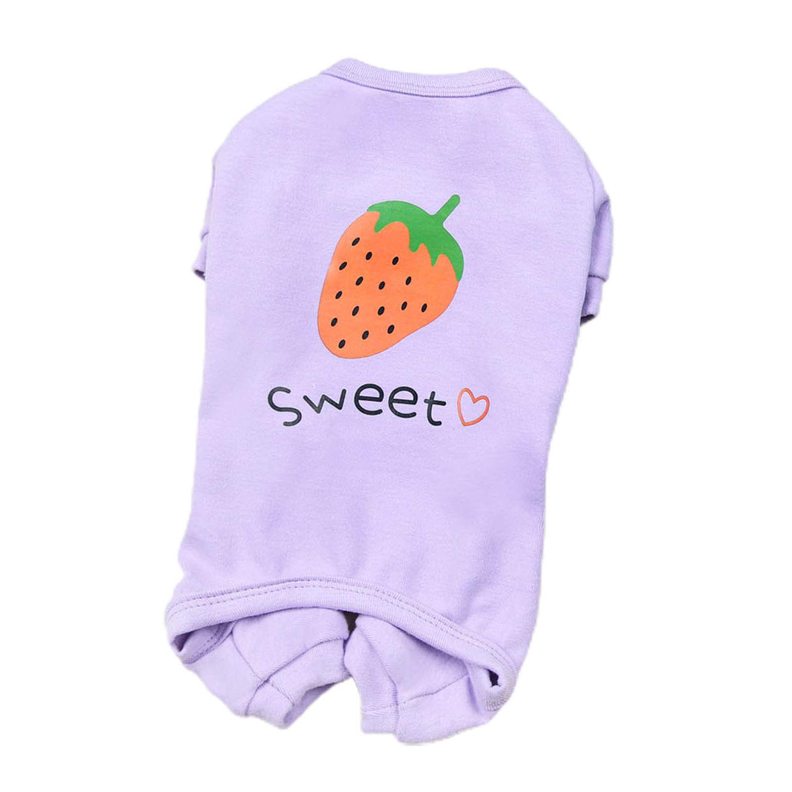 BESUFY Dog Onesie - Soft Cotton Four-Legged Dog Shirt for Small Dogs, Comfortable Pet Clothes for Spring (Purple) | Perfect for Daily Walks, Indoor Lounging & Photo Shoots