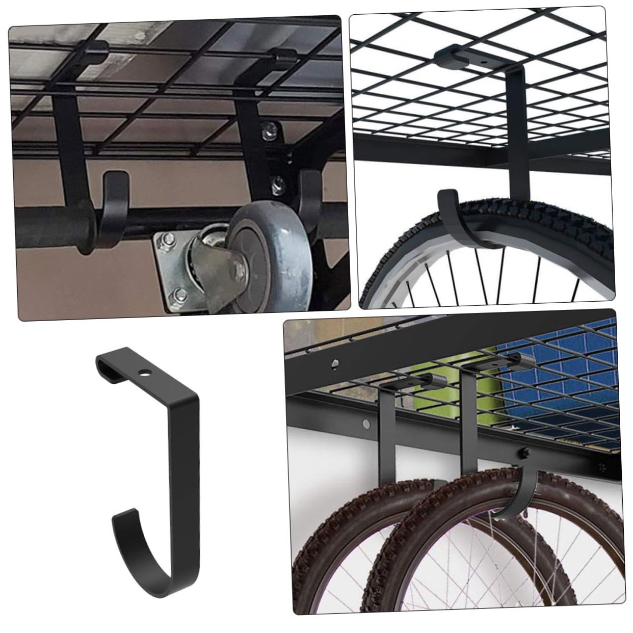 Heavy Duty Bike Hooks Wall Mount - Hoement 2-Pack Garage Bike Rack, Sturdy Metal Bike Storage Hanger for Bicycles, Motorcycles & Sports Equipment - Perfect for Garage, Shed & Basement Organization