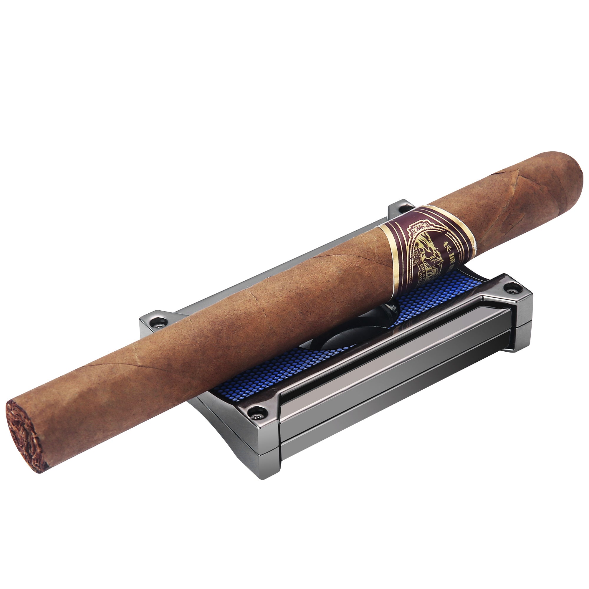 Premium Visol Ridge Cut Blue Cigar Cutter - Sharp Stainless Steel Blade for Perfect Cuts - Ideal for Cigar Enthusiasts & Special Occasions