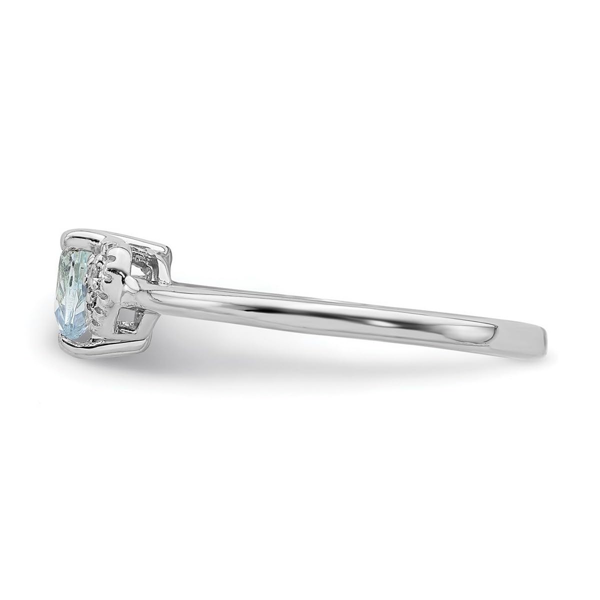 925 Sterling Silver Aquamarine & Diamond Ring for Women | Elegant Polished Wedding, Engagement & Gift Jewelry | Perfect for Anniversaries, Birthdays & Special Occasions