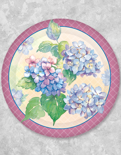 Elegant Hydrangea Floral Dessert Plates - Perfect for Afternoon Tea, Wedding Receptions & Special Occasions