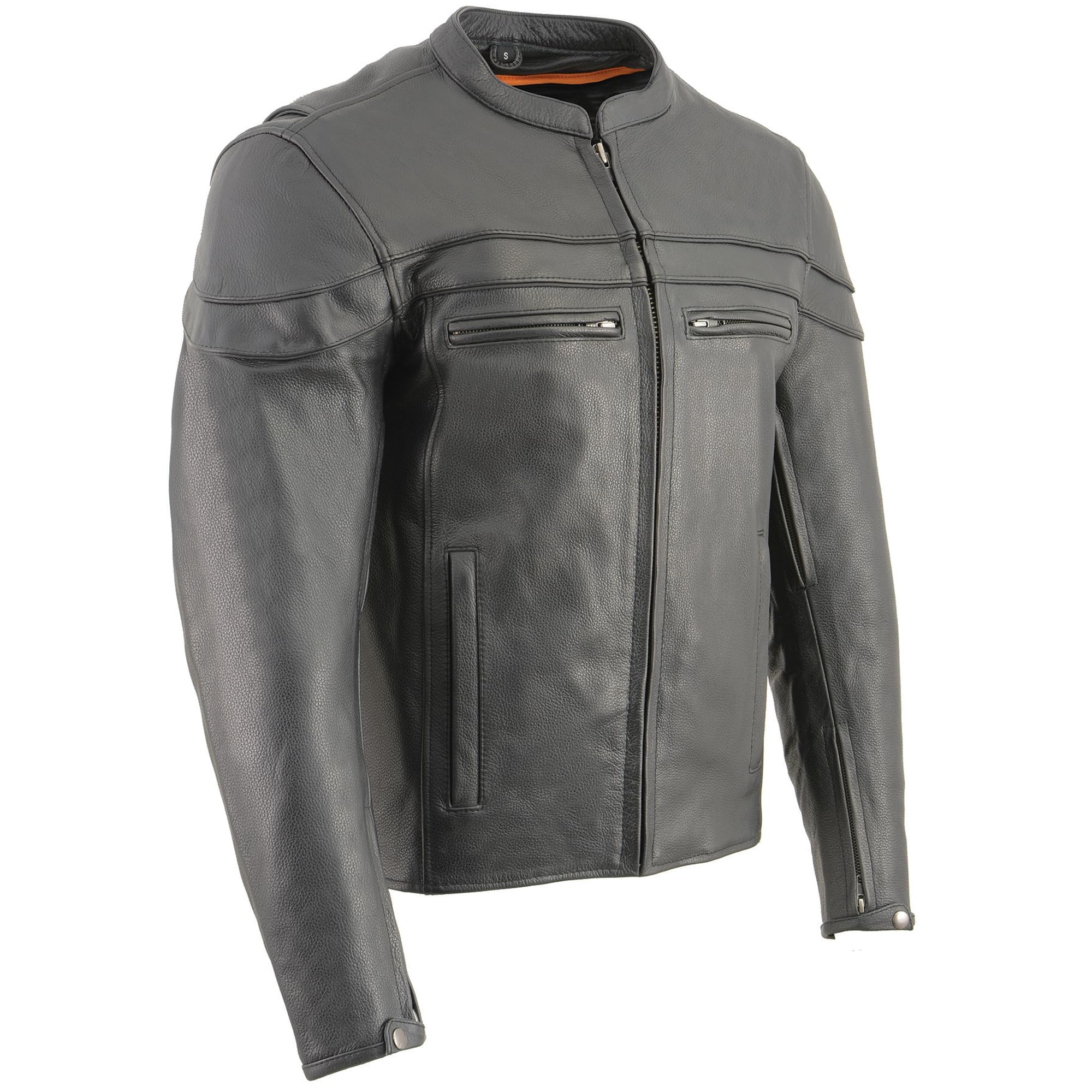 Milwaukee Leather SH1408 Men's Black Vented Motorcycle Jacket - Sporty Crossover Design for Scooter & Bike Riders - Perfect for Urban Commuting & Adventure Riding