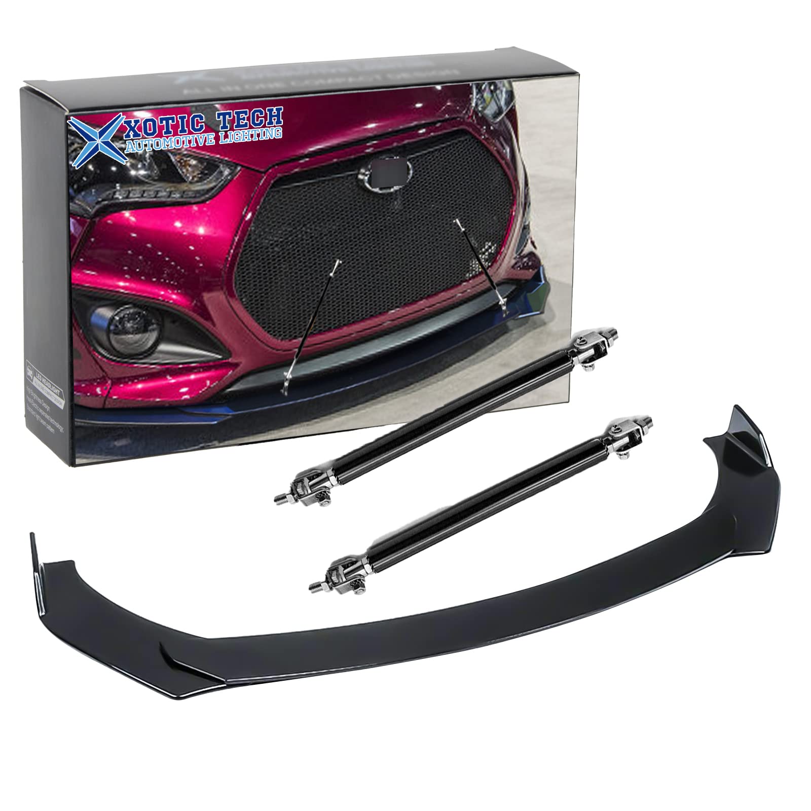 Universal Front Bumper Lip Chin Spoiler Splitter Diffuser Guard - 8