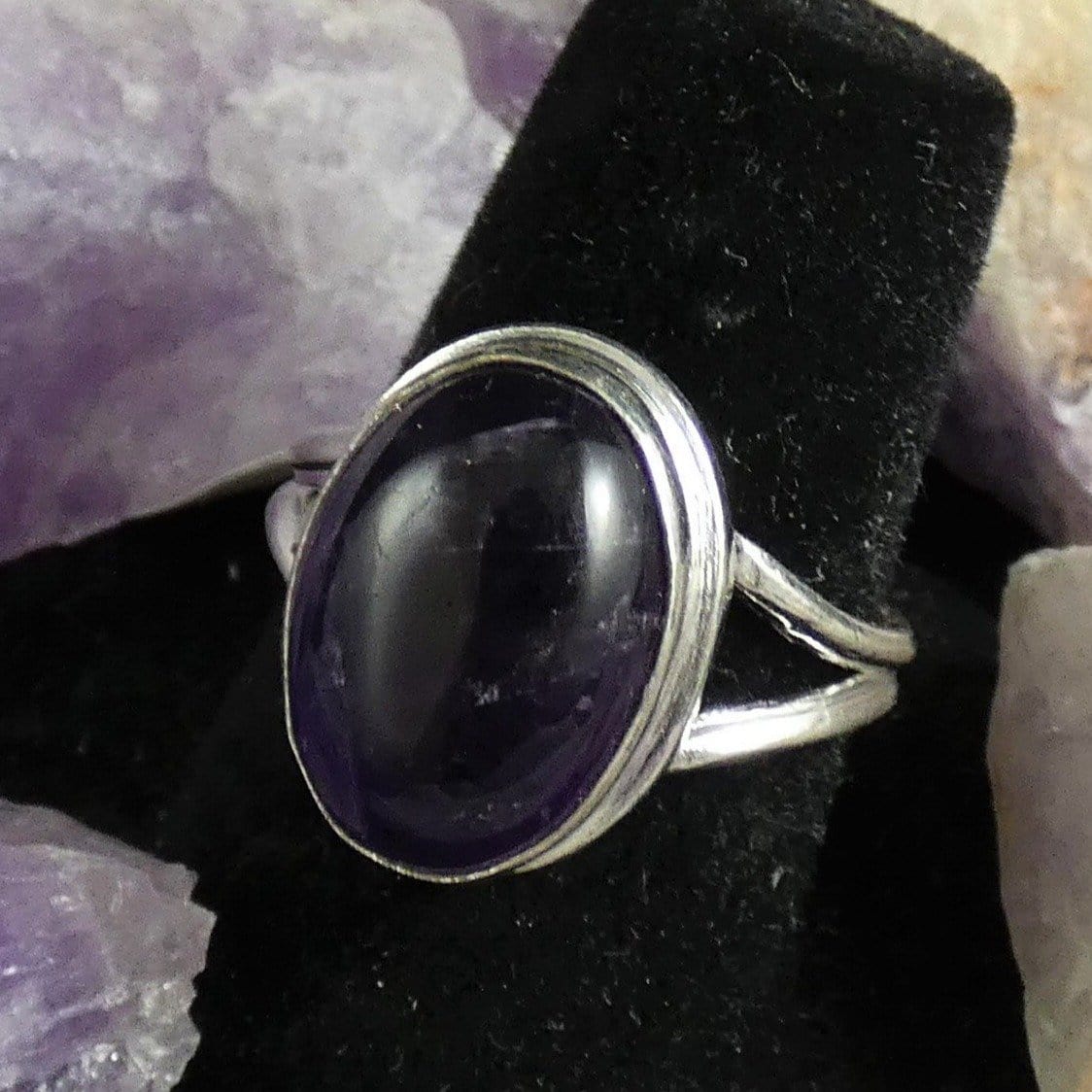 Natural Amethyst Sterling Silver Ring for Women Size 7.5 - Elegant Purple Gemstone Jewelry for Everyday Wear & Special Occasions