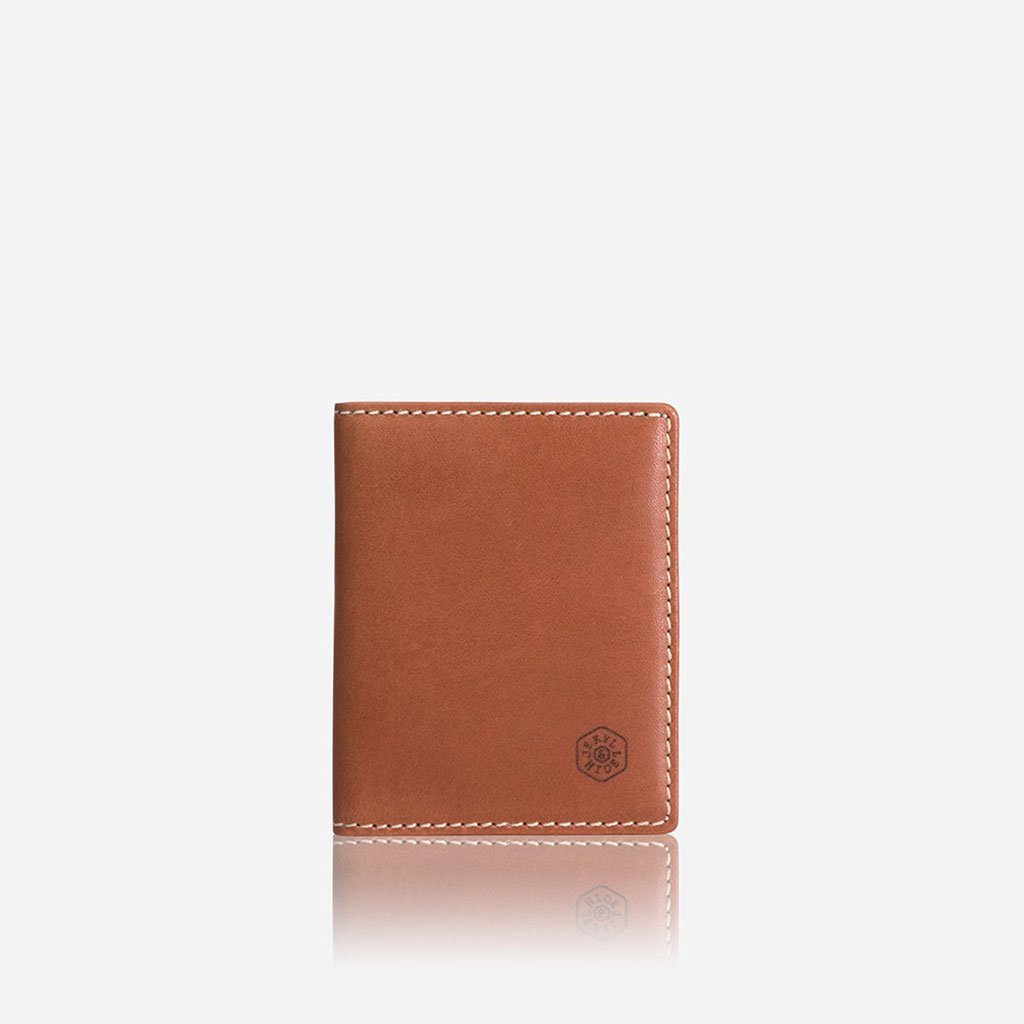 Jekyll & Hide Roma Slim Bifold Card Holder Wallet for Men - Genuine Leather RFID Blocking - Tan Brown | Perfect for Everyday Carry, Business Cards & Minimalist Lifestyle