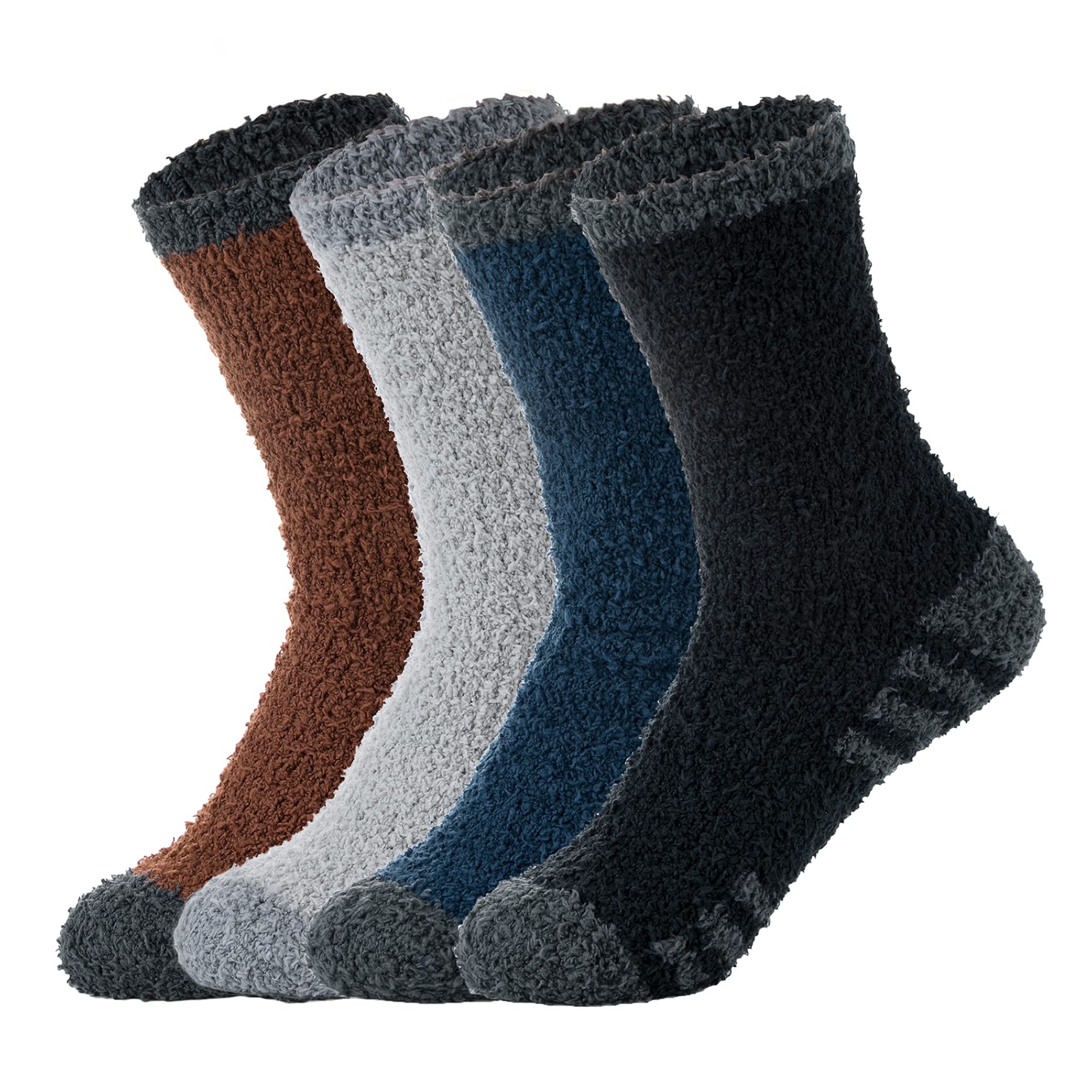 Zando Men's Fuzzy Slippers - Cozy Fluffy Winter Socks for Men, Soft Cabin Stockings & Comfy Sleep Boot Socks - Perfect for Home, Lounging & Cold Weather Comfort