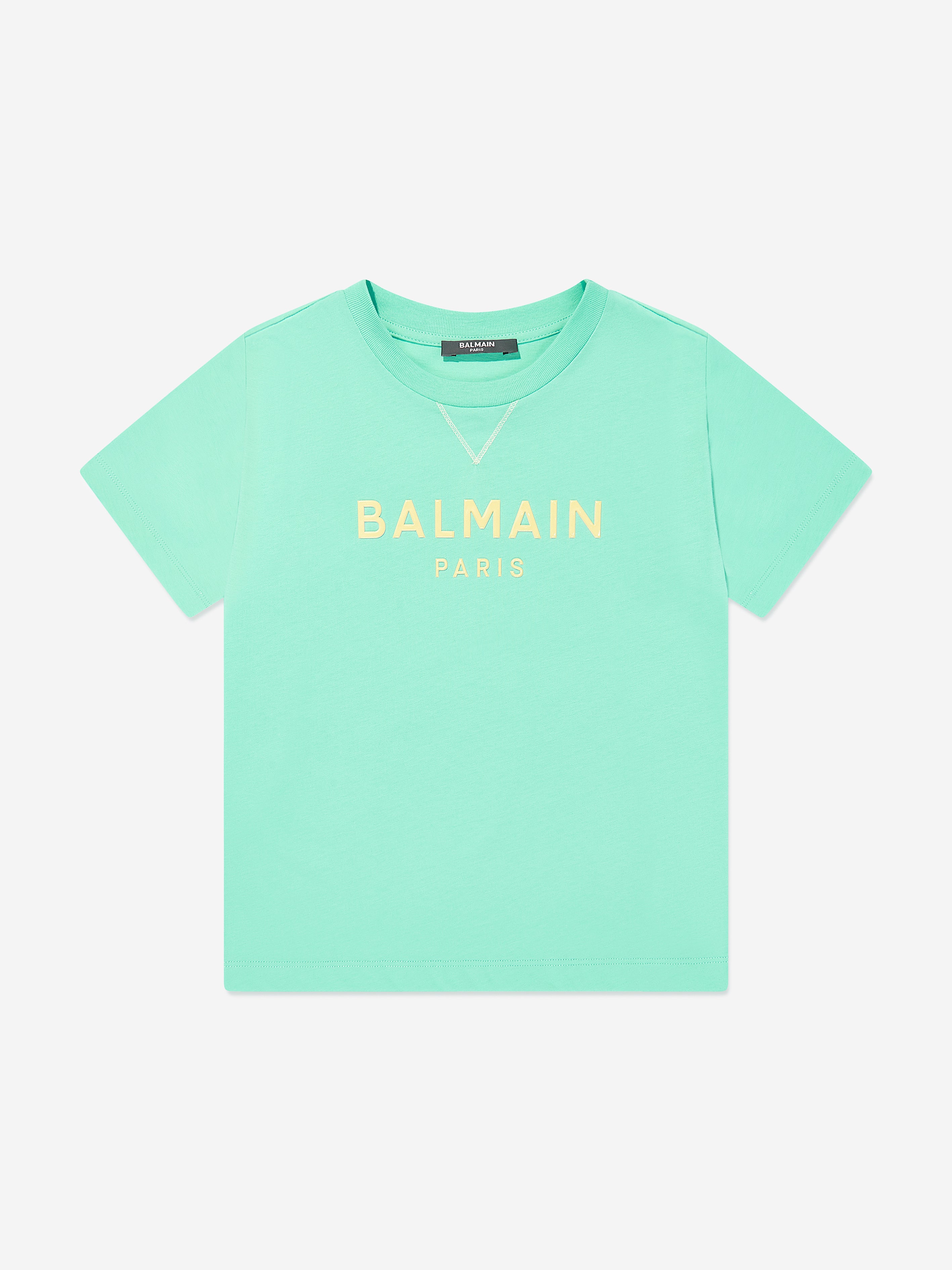 Balmain Kids Green Logo T-Shirt - Stylish Cotton Tee for Boys & Girls - Perfect for Casual Wear, School, and Playdates