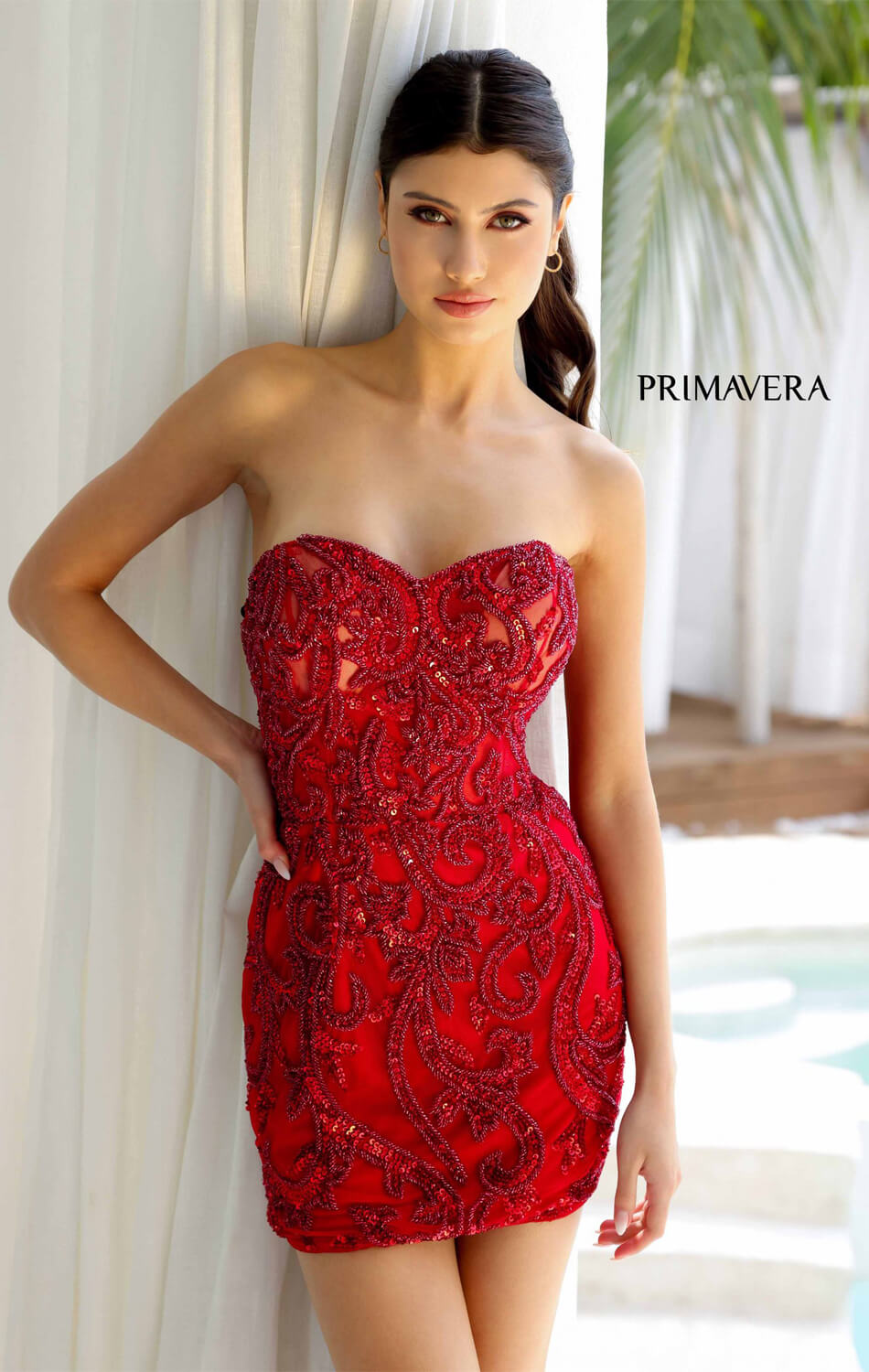 Primavera Corset Beaded Mini Dress - Elegant Lace-Up Party Dress for Women | Perfect for Cocktail Parties, Date Nights & Special Occasions