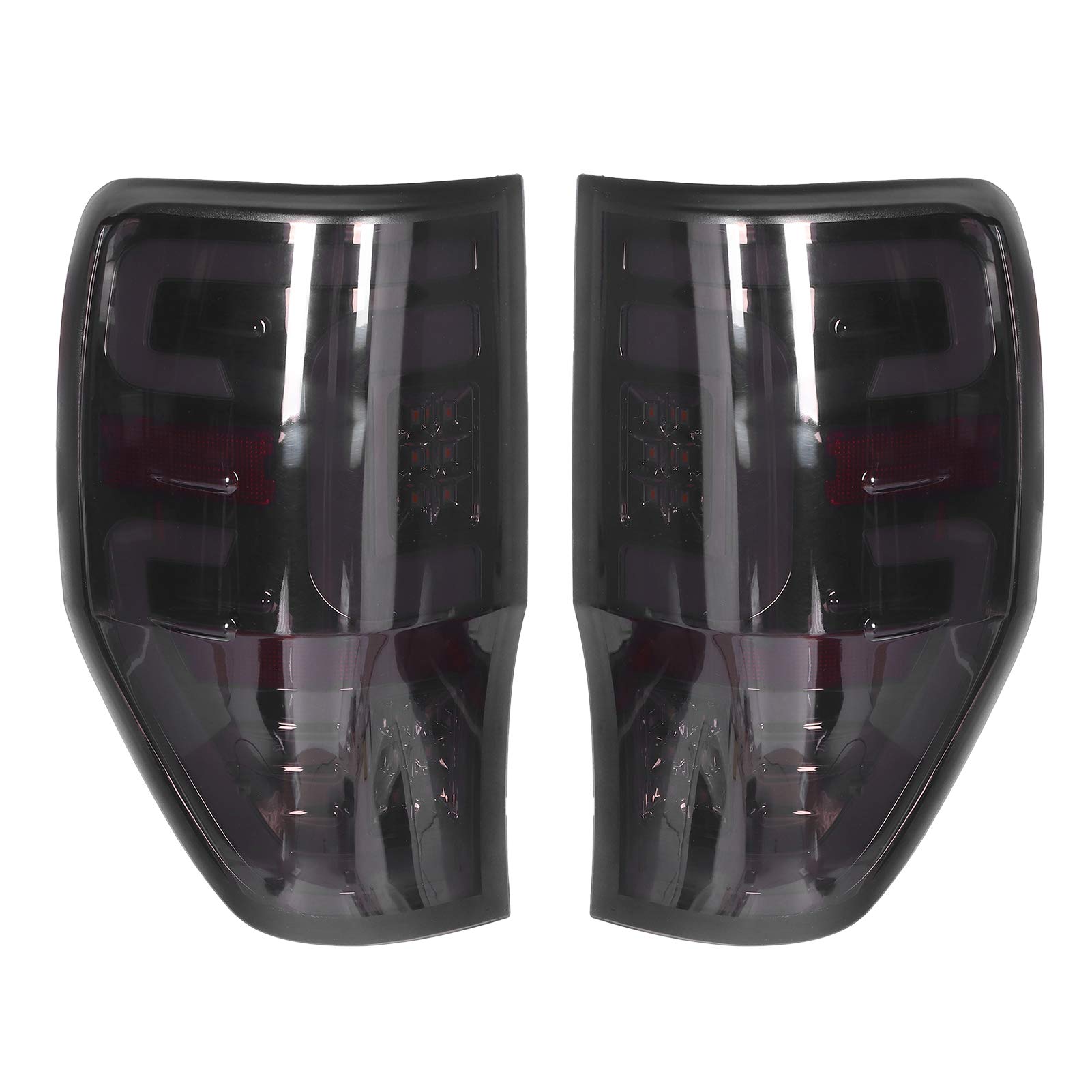 Qiilu LED Taillight Assembly - IP67 Waterproof Pair Tail Lights with Parking/Reversing/Braking Function for Ford Ranger & Raptor 2012-2019 | Durable Rear Lights for Off-Roading & Night Driving