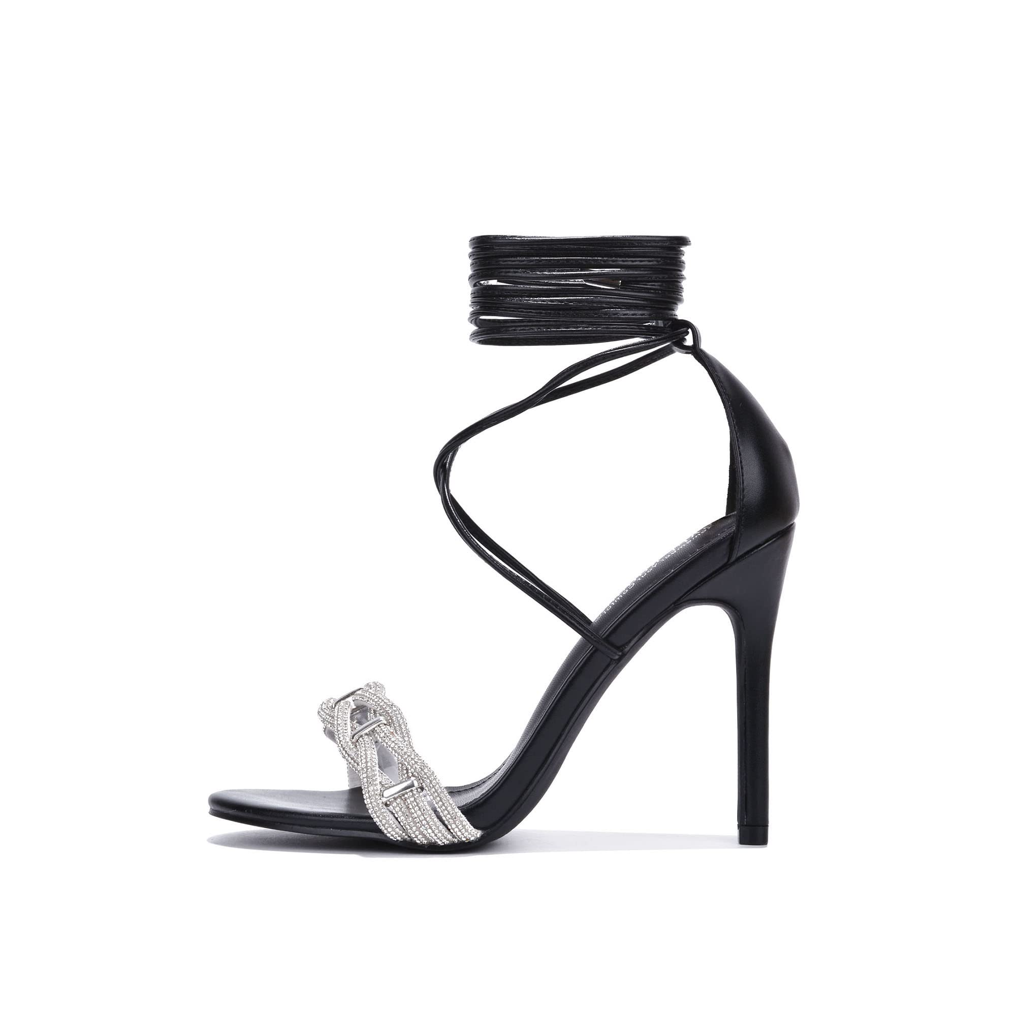 Cape Robbin Elisheba Women's Strappy Stiletto High Heels - Square Open Toe Pump Shoes for Party, Wedding & Evening Wear