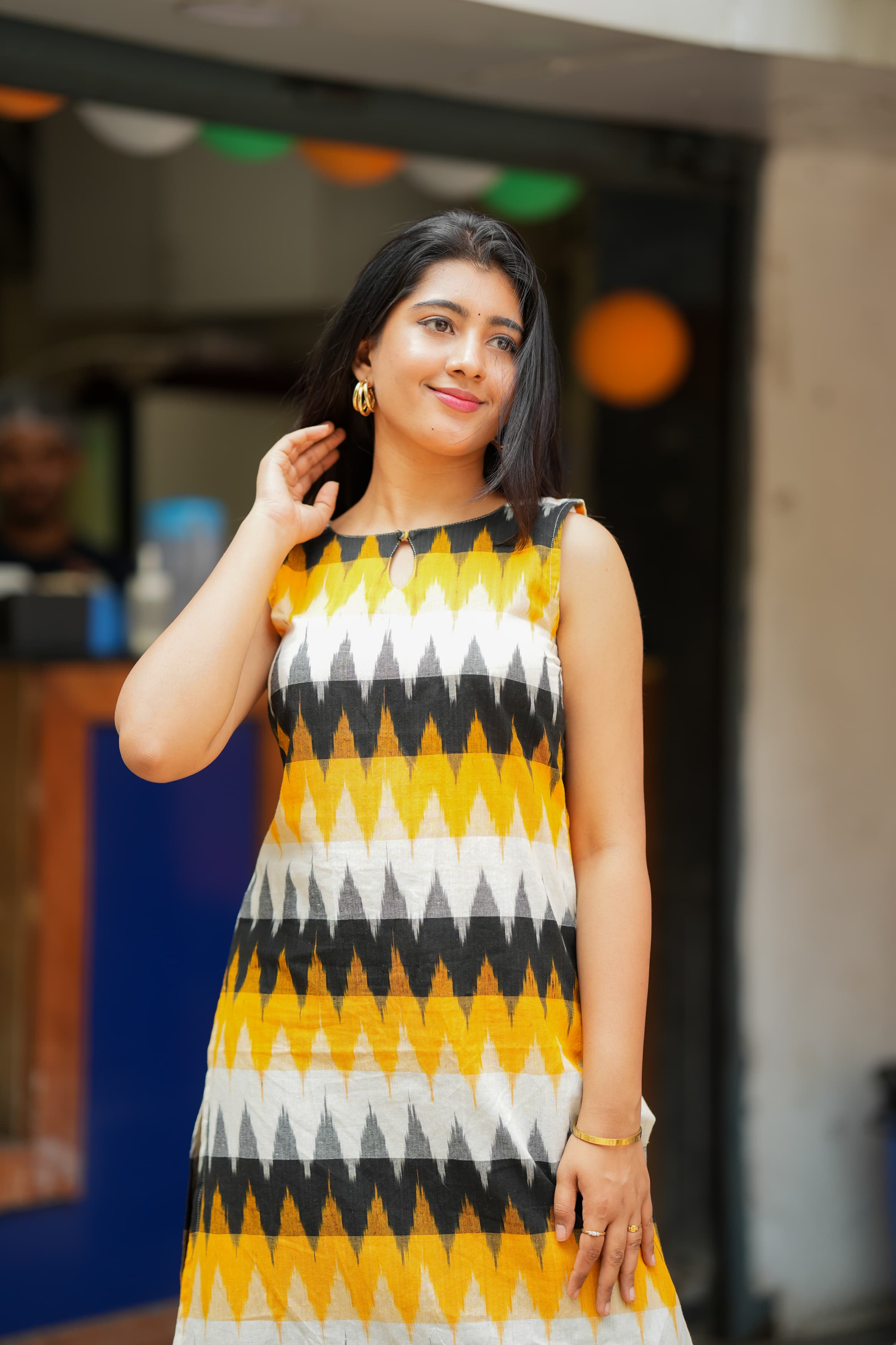 Premium Ikkat Kurti by Disha - Stylish Indian Ethnic Wear for Women | Perfect for Festivals, Parties & Casual Outings