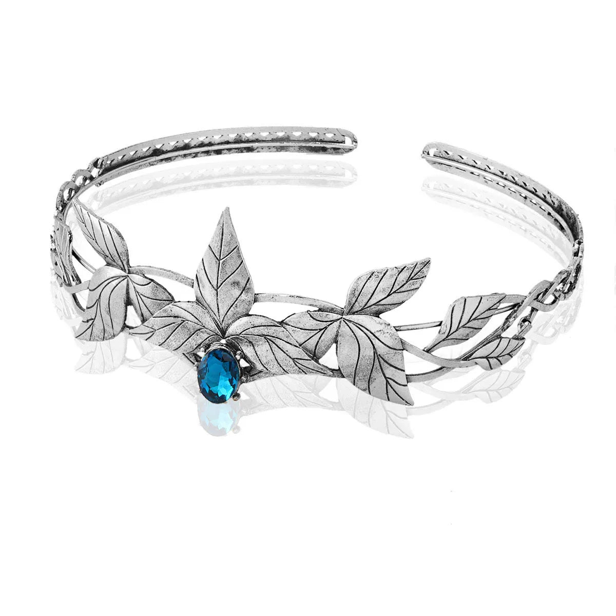 Enchanted Forest Elven Leaf Diadem Headpiece - Fantasy Cosplay Crown for Renaissance Faires, LARP & Themed Weddings