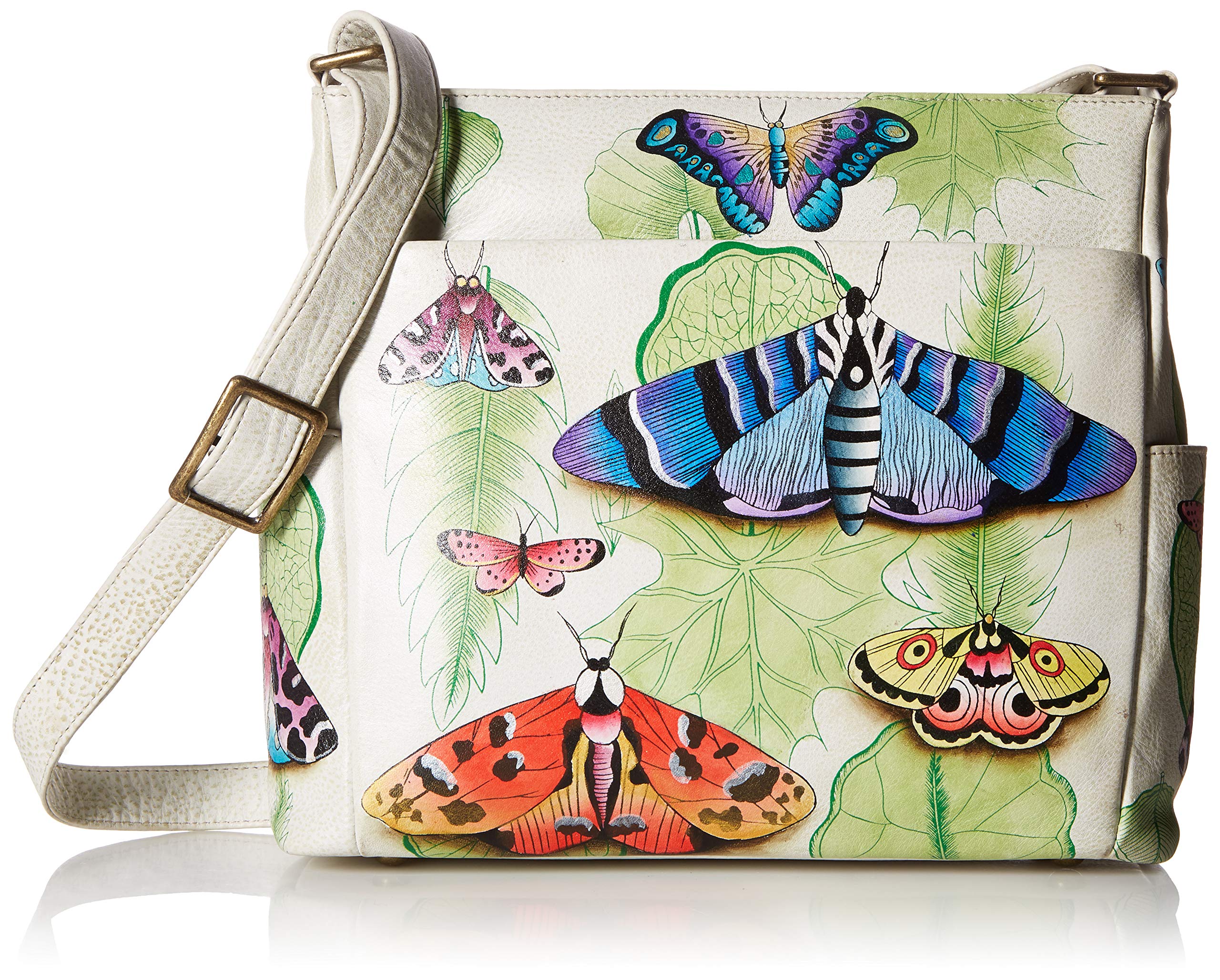 Anuschka Hand-Painted Genuine Leather Crossbody Purse for Women - Stylish Shoulder Bag with Side Pockets - Perfect for Travel, Shopping & Everyday Use