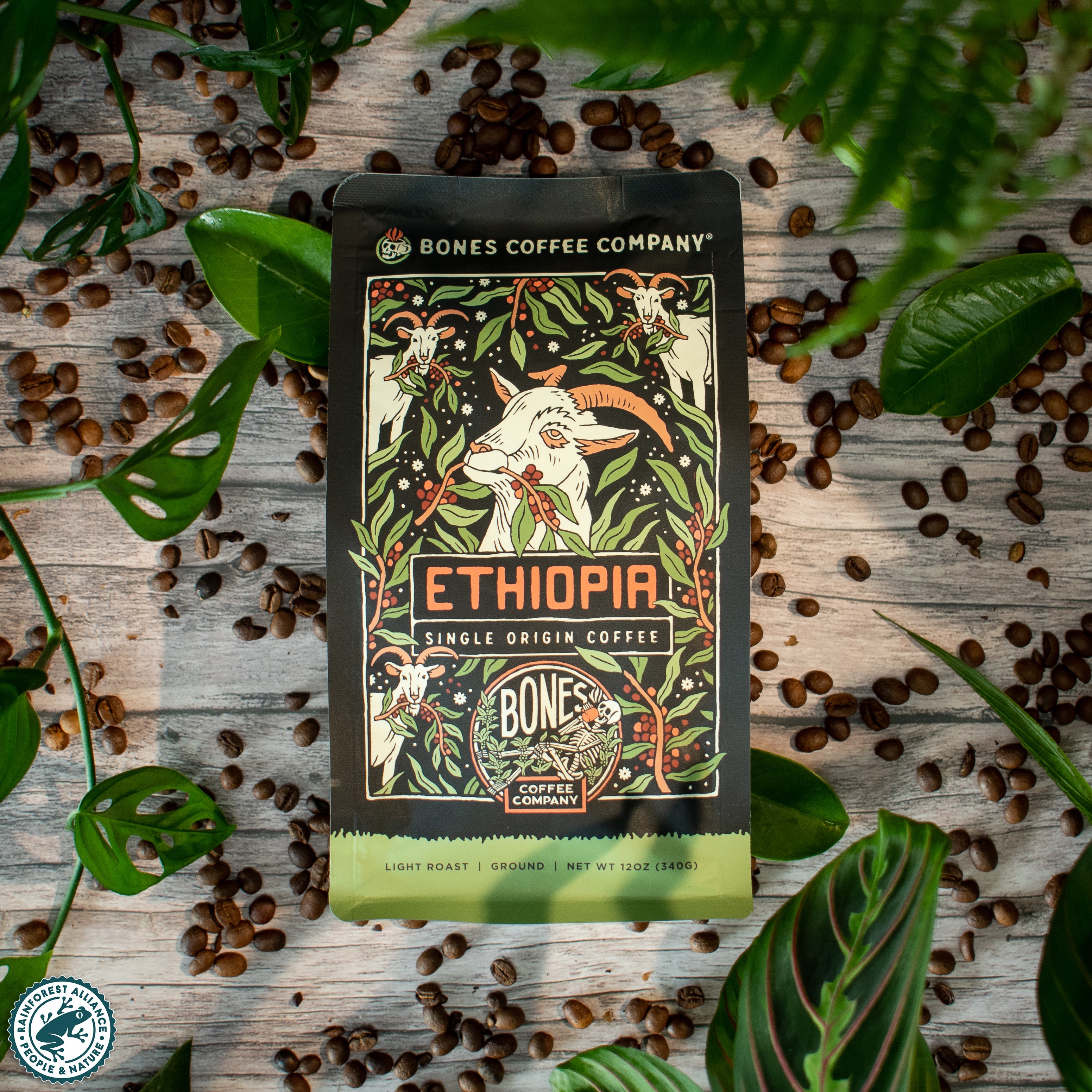 Premium Ethiopian Single Origin Coffee Beans - 12oz Bag | Rich & Bold Flavor for Home Brewing, Office, or Gifting