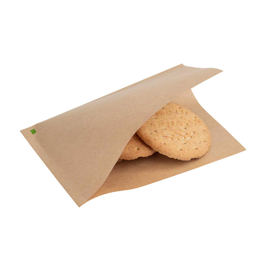 Kraft Paper Greaseproof Bags - Small Double Open Food Bags 6.25
